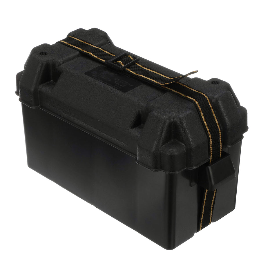 Large Vented Battery Box Attwood 9084-1 with Mounting Strap, Fits Group 29 and 31 Batteries, Black