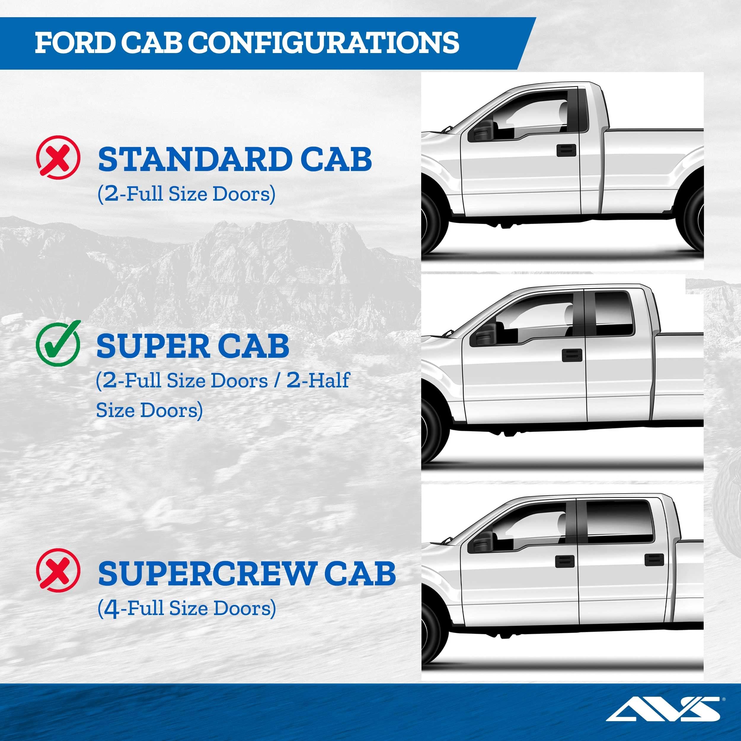 Auto Ventshade [AVS] Rain Guards in-Channel for 1993-1998 Ford Ranger, SUPERCAB ONLY | Window Vent Visors, 4 pcs. - Smoke | 94745