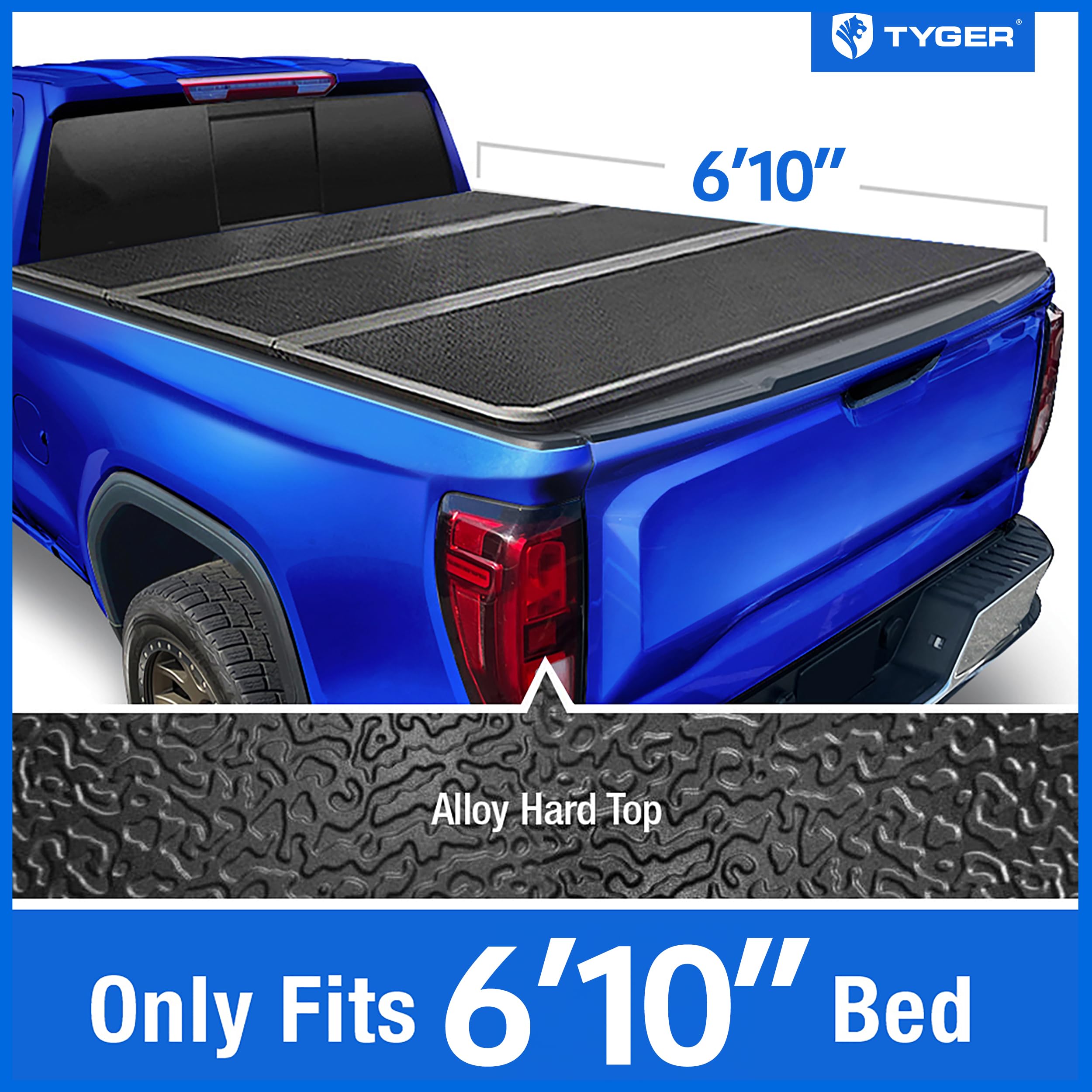 Tonneau Cover Tyger Auto T5 Tri-Fold Alloy Hardtop Truck Bed Compatible with 2020-2026 Chevy Silverado GMC Sierra 2500 3500HD | 6'10" (82") Bed | TG-BC5C3212