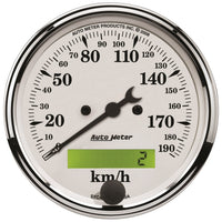 Auto Meter Old TYME 1688-M White Electric Programmable Speedometer