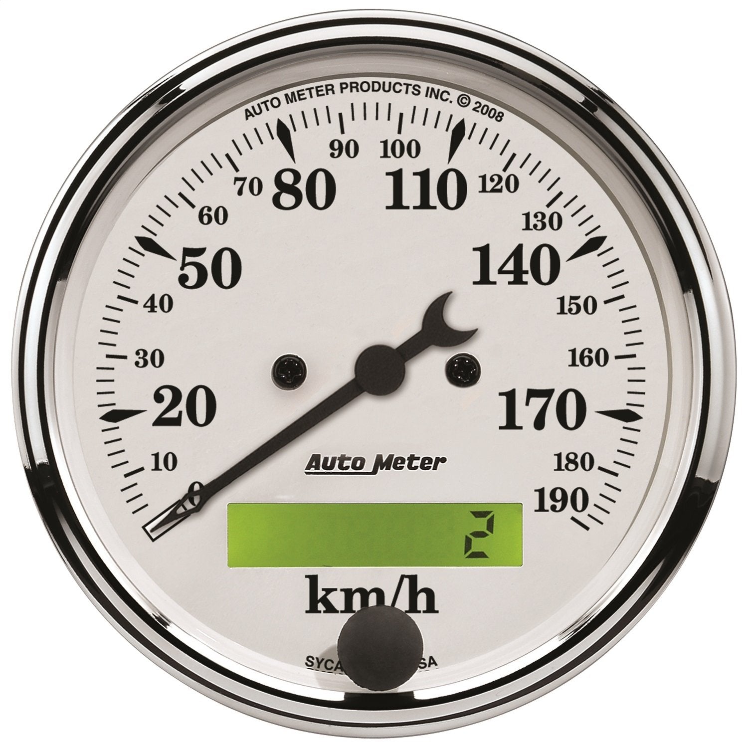 Auto Meter Old TYME 1688-M White Electric Programmable Speedometer