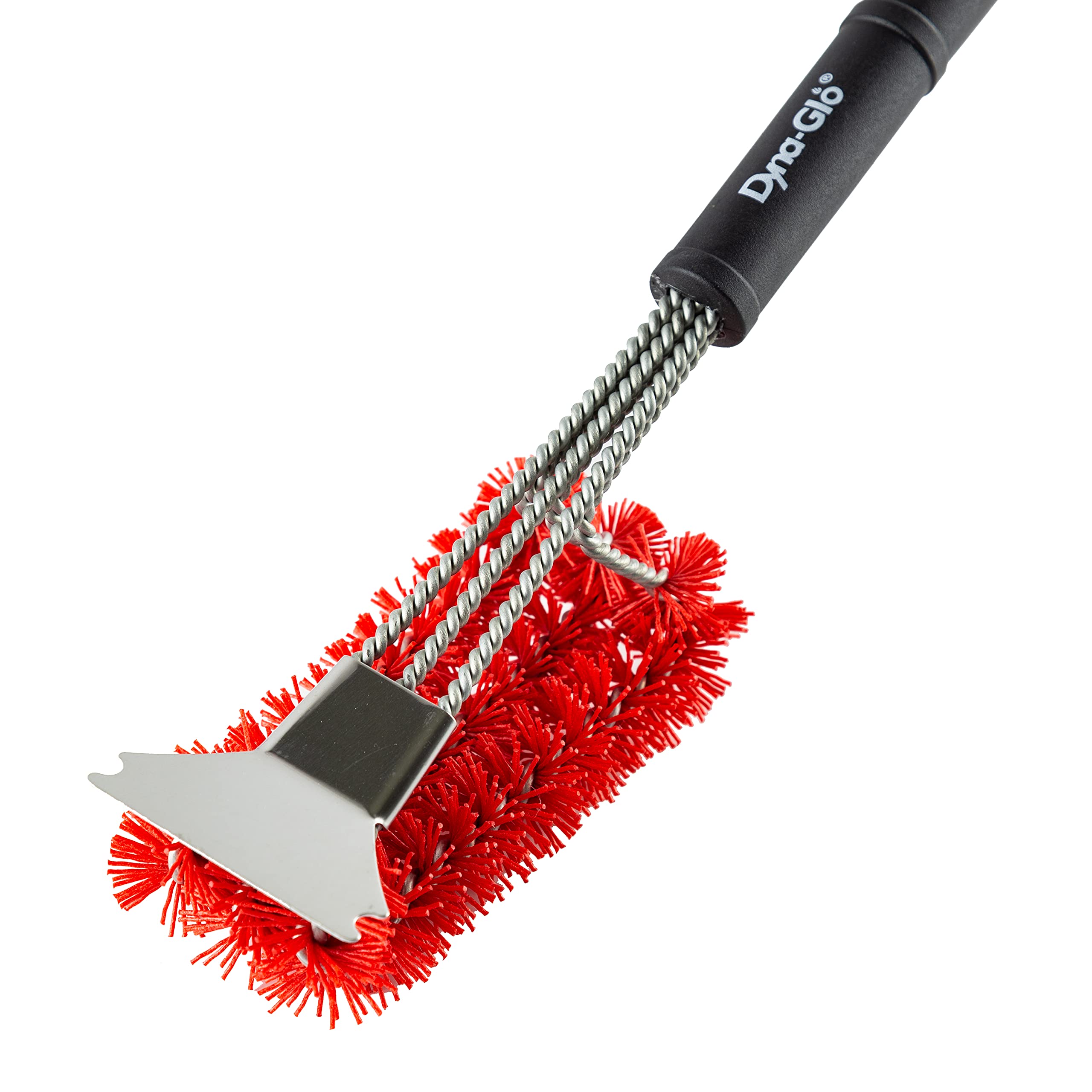 18" Dyna Glo Grill Brush w. Nylon Bristles and Stainless Steel Scraper
