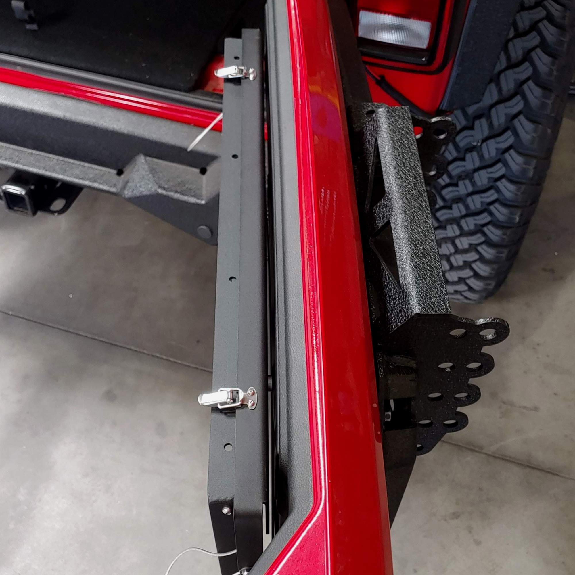 TTJL-01 | DV8 Offroad | Trail Table fits 2018-Current Wrangler JL | Space Saving Design | Mounts to Tailgate | Convenient Work Space | Rattle Free Design | Black Finish