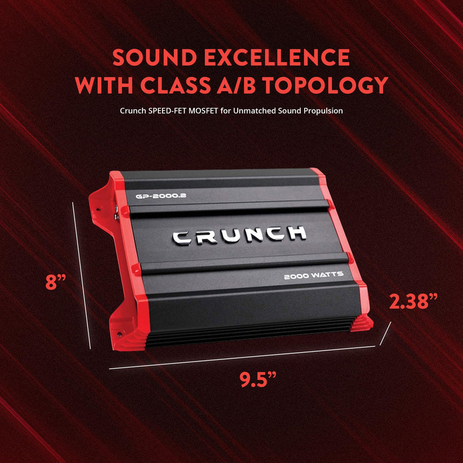 Ground Pounder GP-2000.2 Crunch 2000 Watt 2 Channel Amplifier