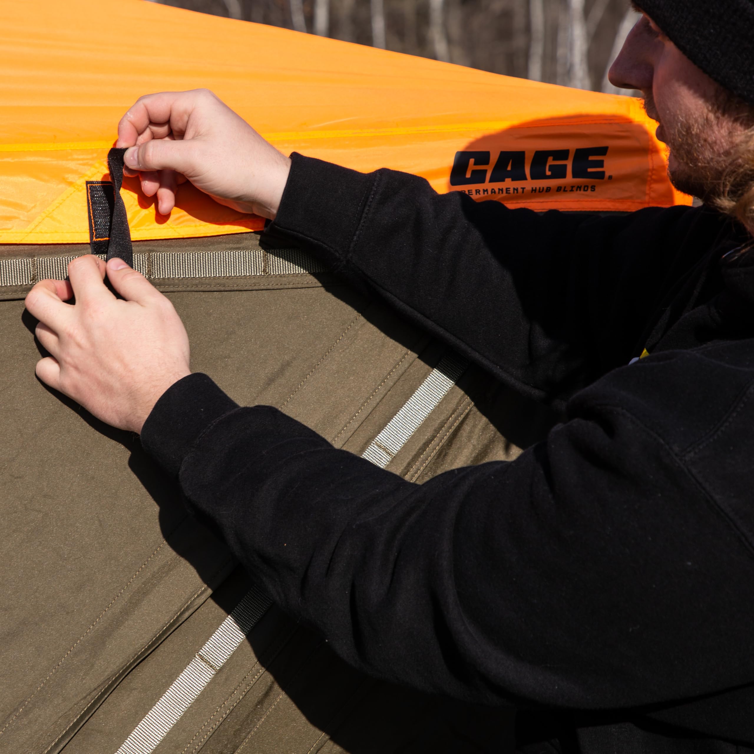 BLIND CAGE PERMANENT HUB, Blaze Orange Safety Cap, for Use with R30 Permanent Hub Blind, Safety During Hunting, Attaches Quickly and Easily, Blaze Orange, CBA700