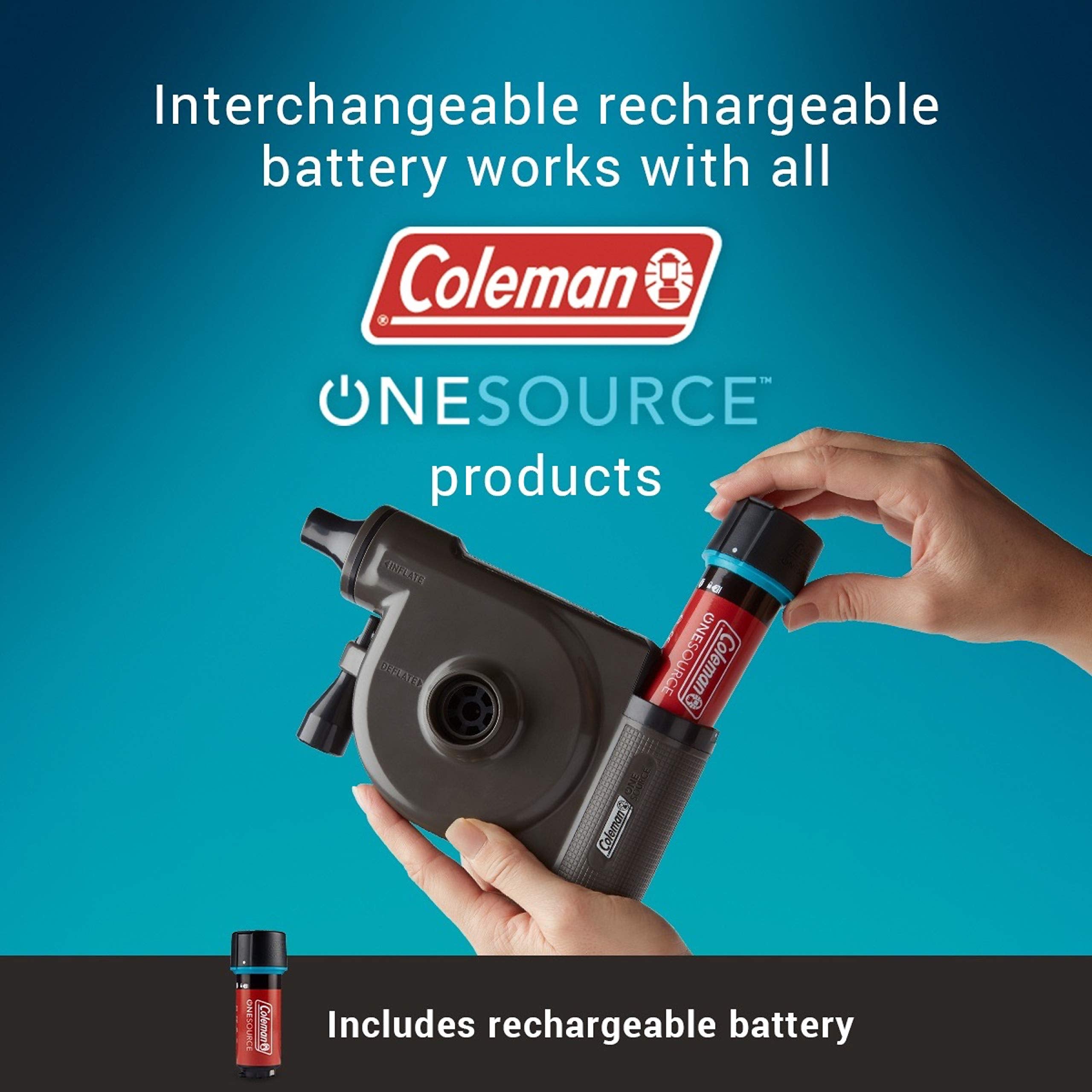 Coleman Rechargeable OneSource Camping Gear: Camp Shower, Vacuum, Fan, Speaker, Air Pump with Interchangeable Battery