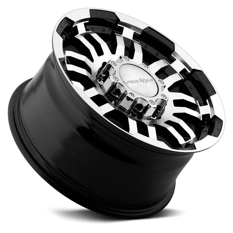 375 Vision Warrior Gloss Black Machine Face Wheel Finish (16 x 6.5 inches /5 x 130 mm, 45 mm Offset)