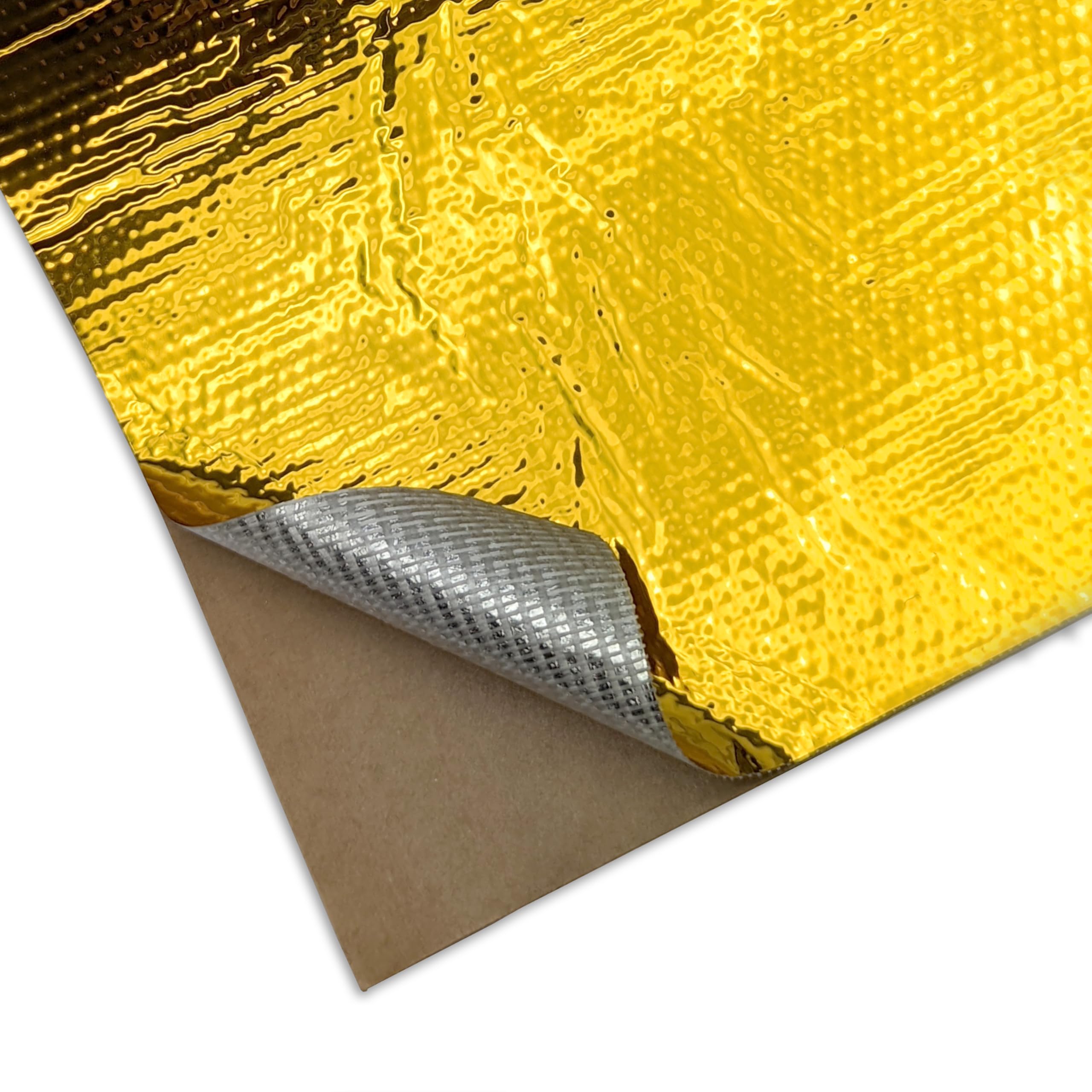 10066 Design Engineering Reflect-A-Gold 12" x 12" High-Temperature Heat Reflective Adhesive Backed Sheet