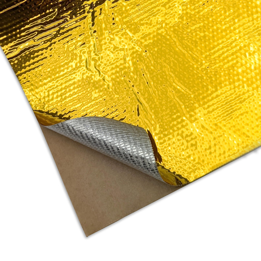10066 Design Engineering Reflect-A-Gold 12" x 12" High-Temperature Heat Reflective Adhesive Backed Sheet