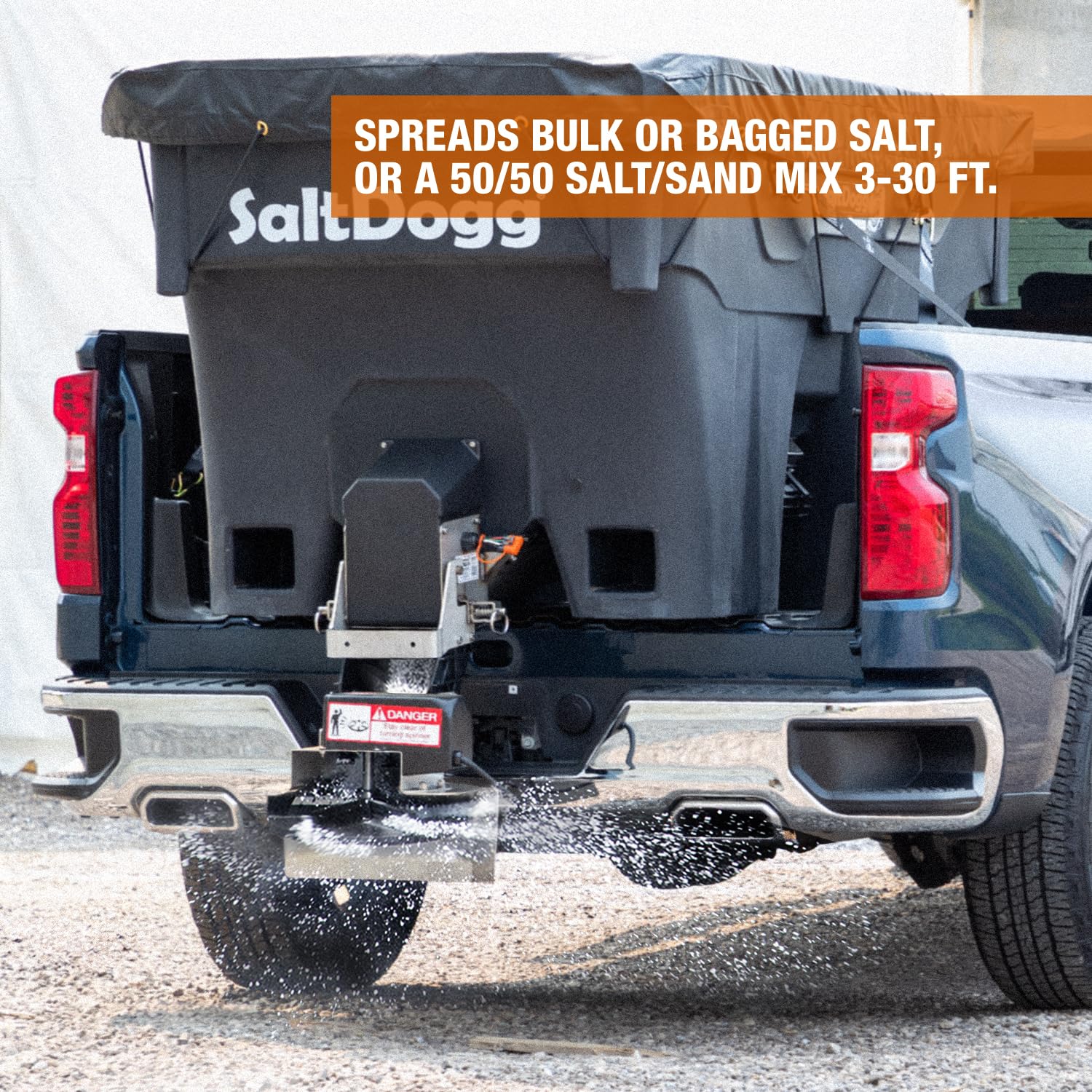 Buyers Products Salt & Sand Spreader SHPE1500 Commercial SaltDogg w/ Electrive Drive Hopper, Made In The USA, 1.5 Cu. Yds. Capacity, Stainless Steel Auger, Medium/Heavy Duty Commercial Salt Spreader