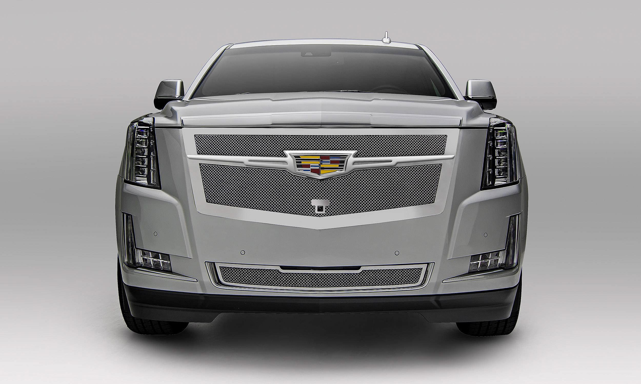 Upper Class Series T-Rex Grilles 2015i-2020 Escalade Main Grille, Chrome with Chrome Center Trim Piece, 1 Pc, Replacement, Fits Vehicles with Camera - PN #56191, Polished