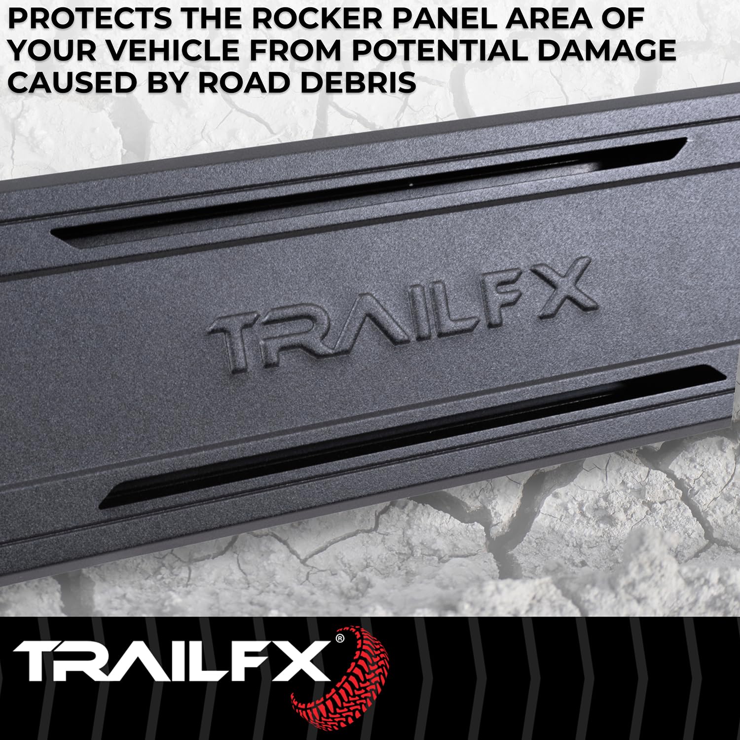 TrailFX Running Boards Aluminum Fits 2019-2025 Ram 1500 Matte Titanium Black Powder Coated 6.5-Inch Wide Welded End Caps Quick Track Mount Set of 2 TrailFX AL6013B Truck Side Steps
