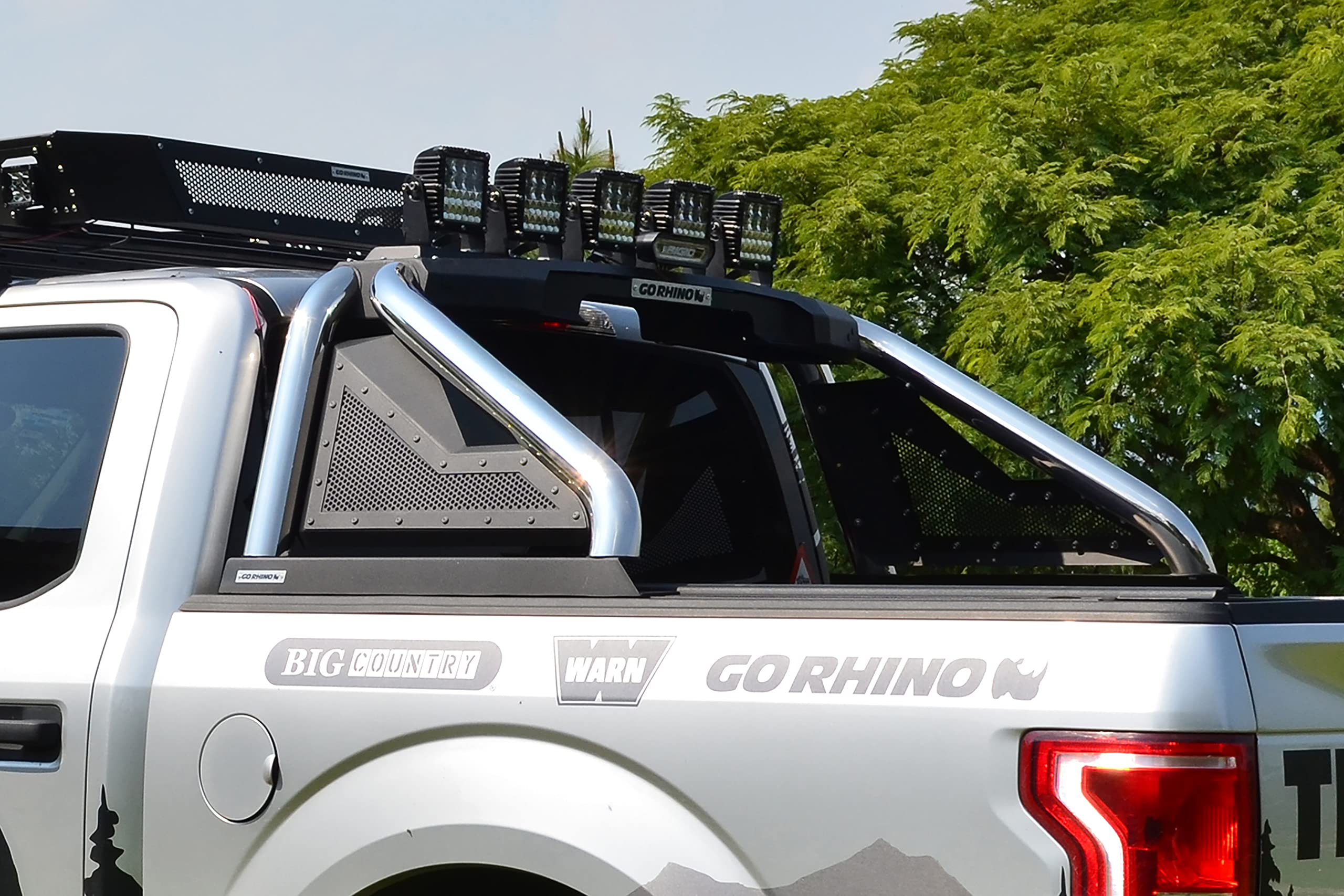 Go Rhino 2.0 Sport Bar w/Mounting for up to 6" Individual Lights & LED Light Bars up to 40" | Stainless Steel, Polished | 911000PS | Fits 15-24 Ford F-150 & Other Full Size Trucks (See Description)