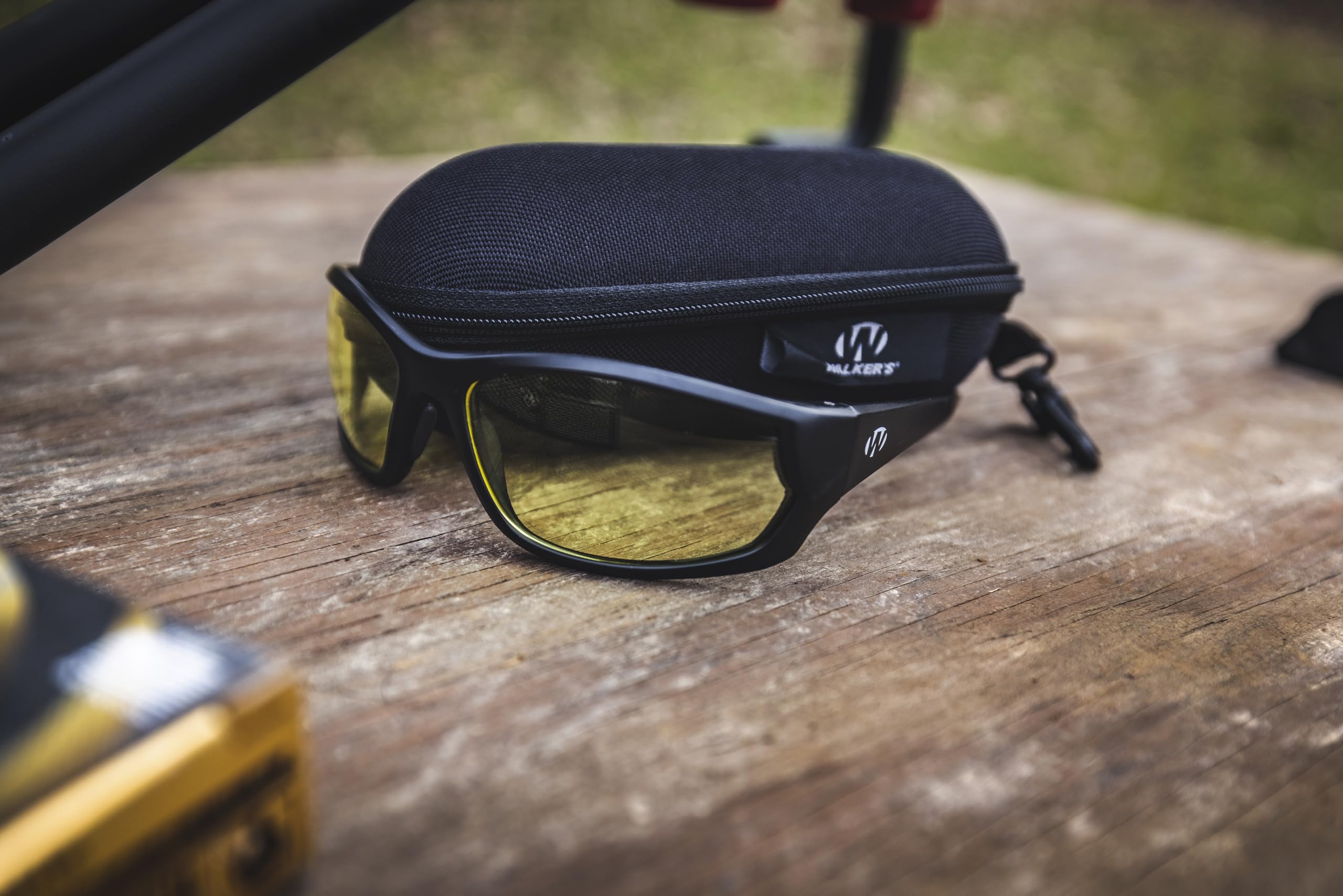 Walker's Vector IKON Full Frame Shooting Glasses | Impact-Resistant Non-Slip Frame Hunting Shooting Eyesight Protection Glasses, Microfiber Lens Cloth & Carry Case Included, Amber