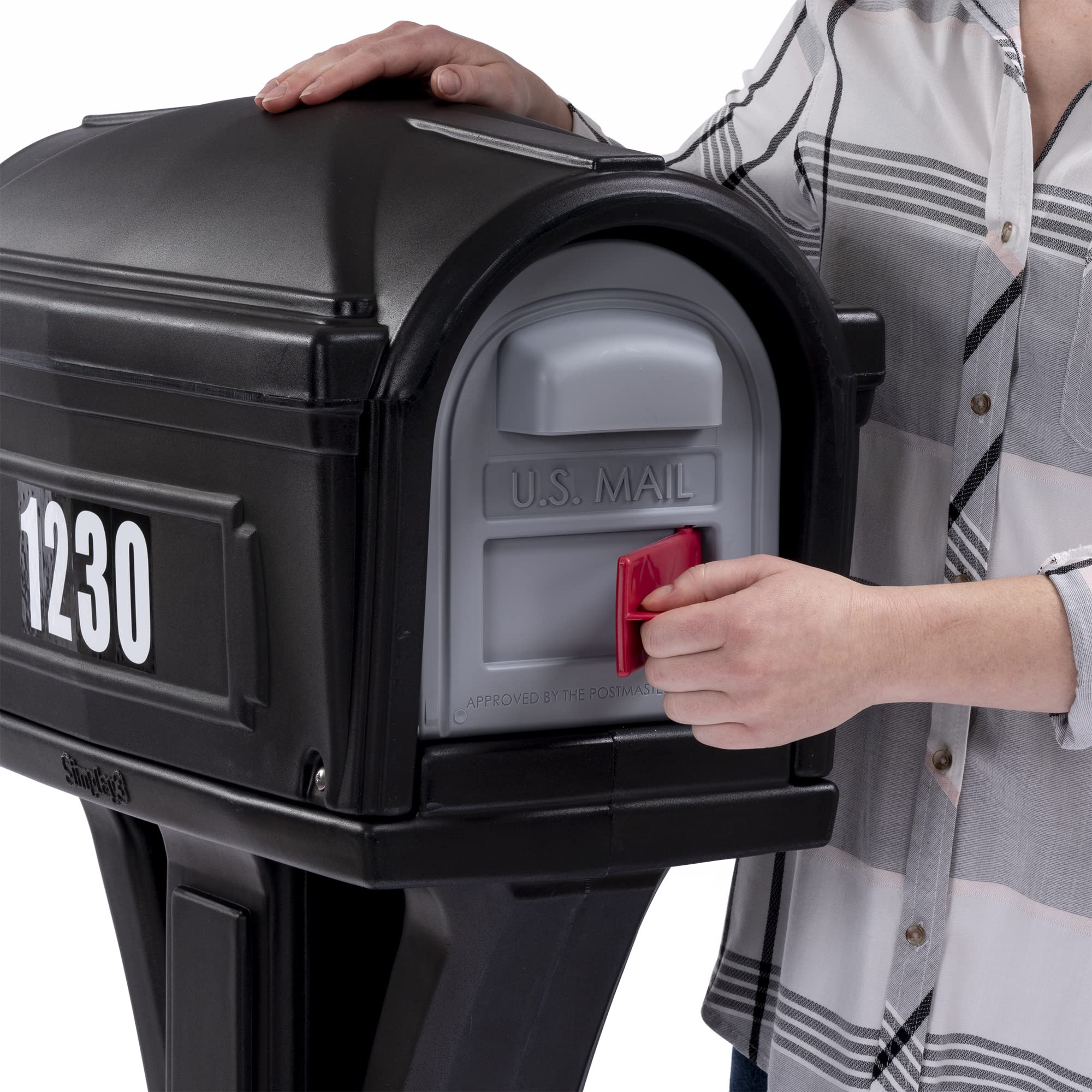 Simplay3 Mailbox & Post Mount Classic Combo Kit with 2 Access Doors - Black