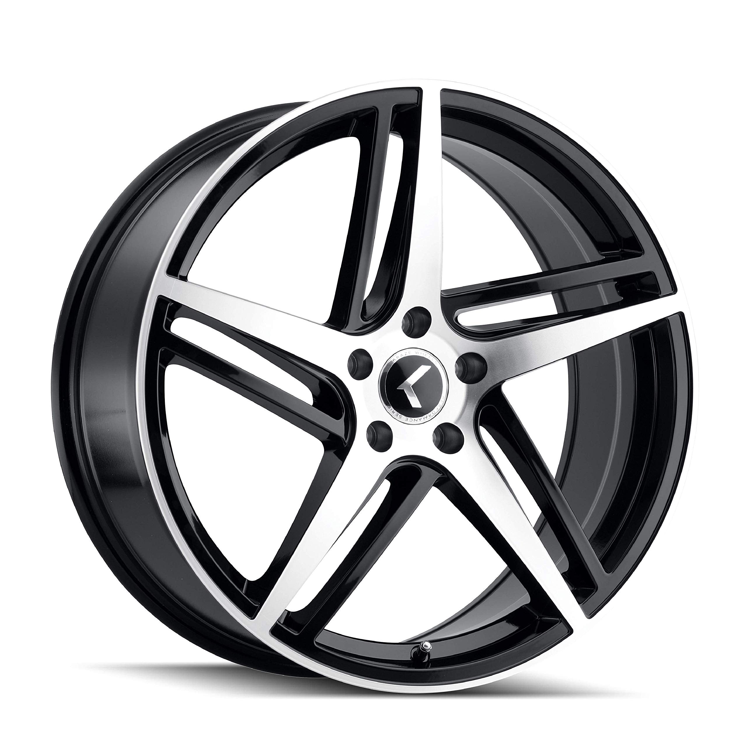 MILANO KRAZE Black/Machined Face Wheel with Aluminum (18 x 8. inches /5 x 5 mm, 40 mm Offset)