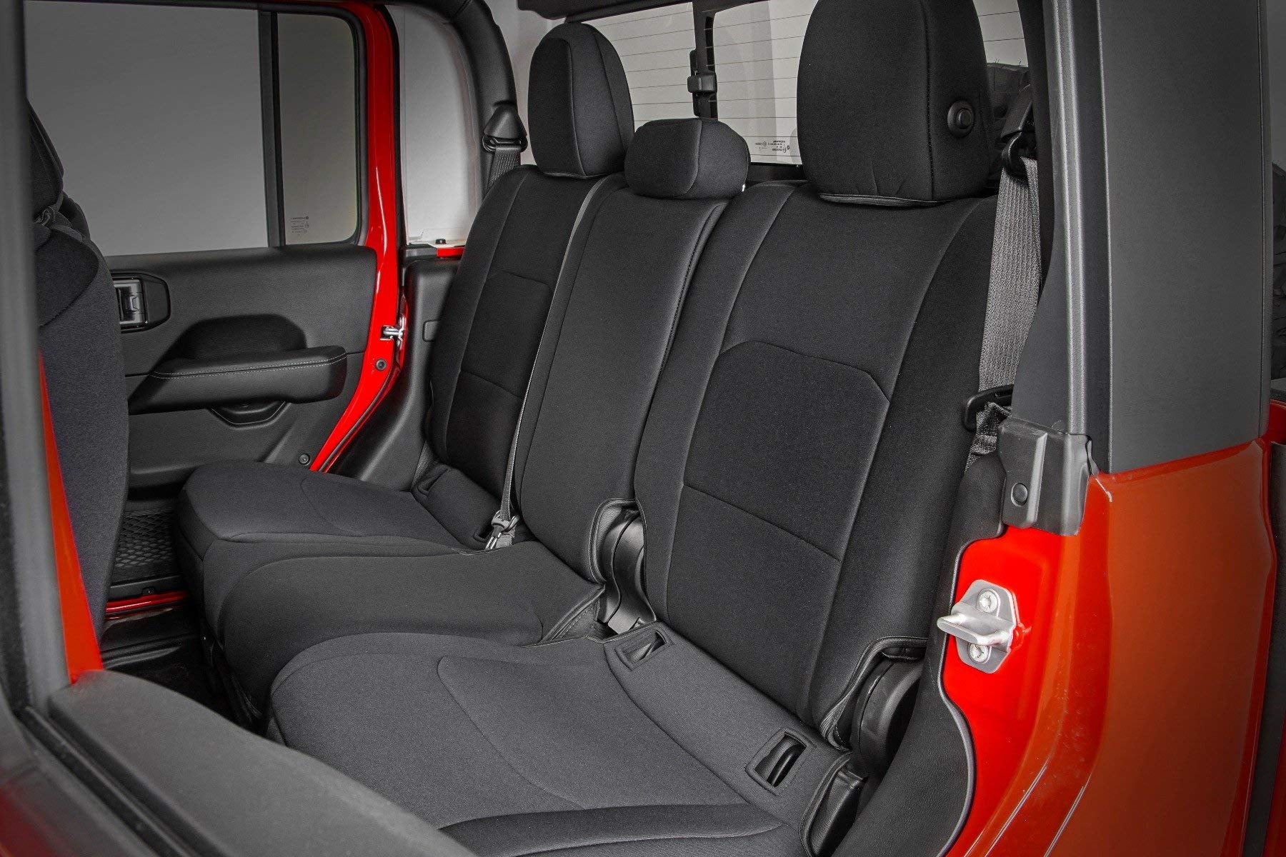 Neoprene Seat Covers Rough Country for Jeep Gladiator JT (2020-2025) w/Factory Cloth Seats & No Cup Holder - Waterproof, UV-Resistant, Foam-Padded Front & Rear Covers