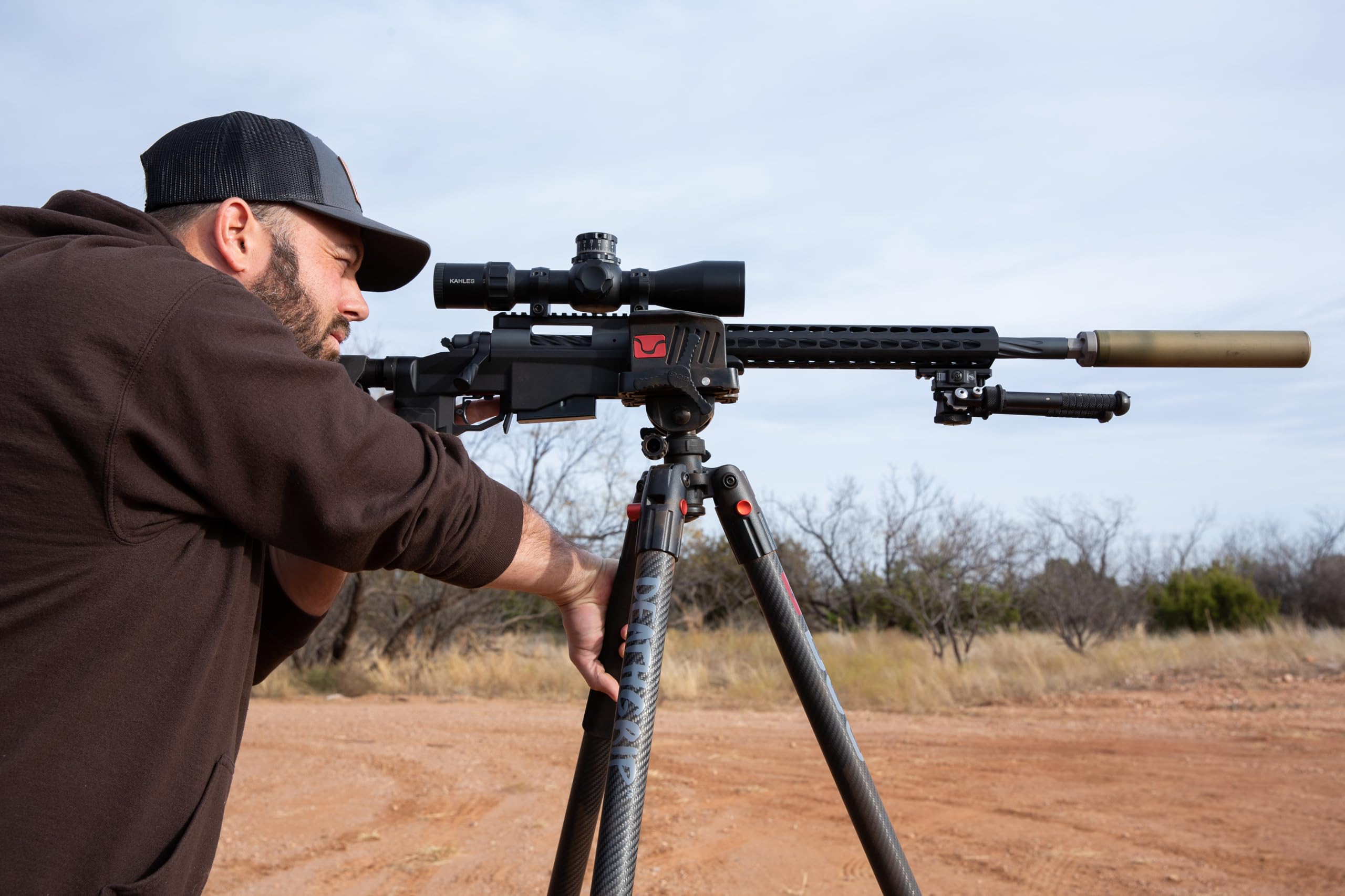 DeathGrip BOG Aluminum Tripod with Durable Aluminum Frame, Lightweight, Stable Design, Bubble Level, Adjustable Legs, Shooting Rest, and Hands-Free Operation for Hunting, Shooting, and Outdoors