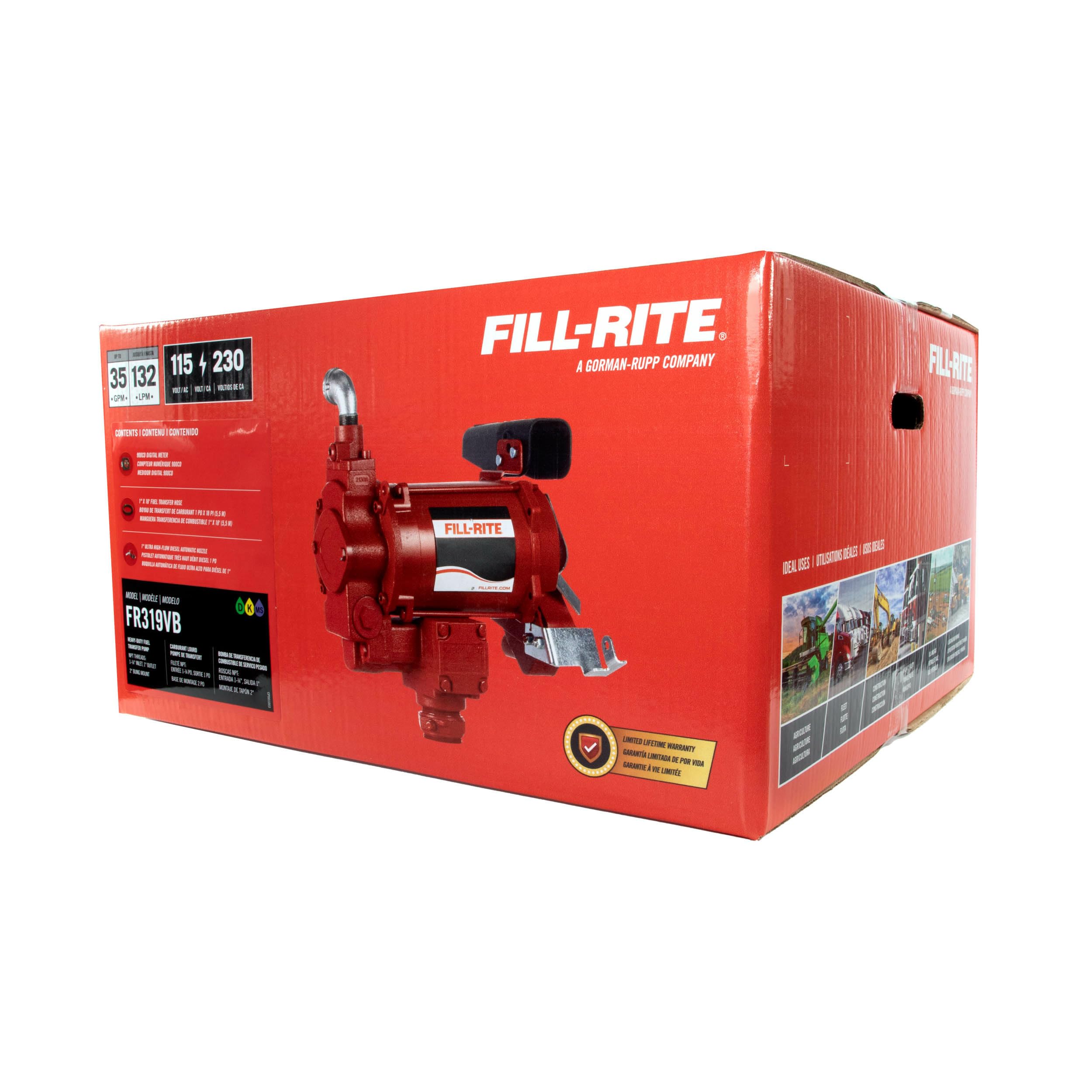 Fill-Rite 35 GPM FR319VB Fuel Transfer Pump w/Digital Meter Package 115V/230V (No Pulser)
