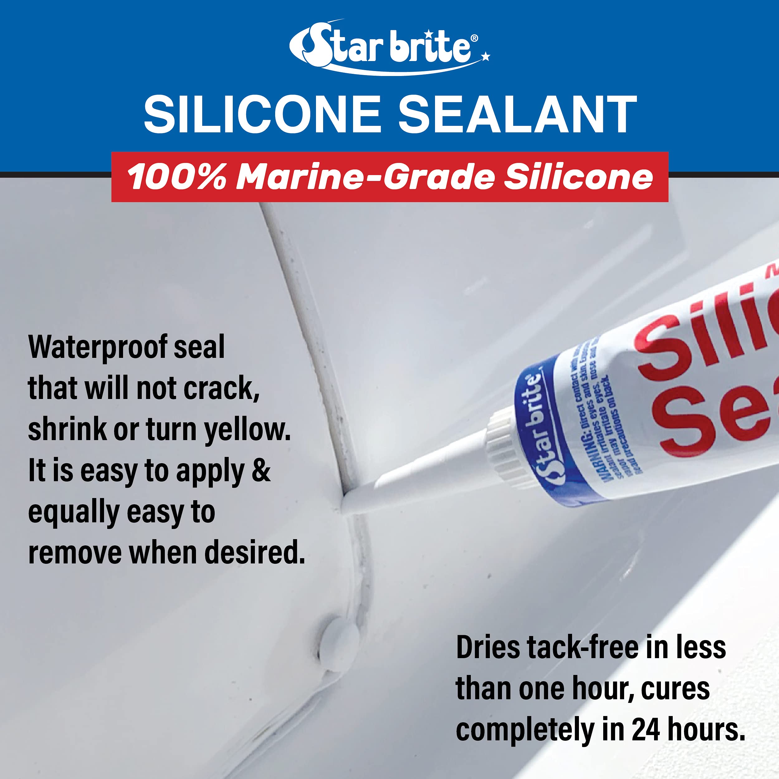 Silicone Sealant STAR BRITE White 10.3 OZ. (082121)