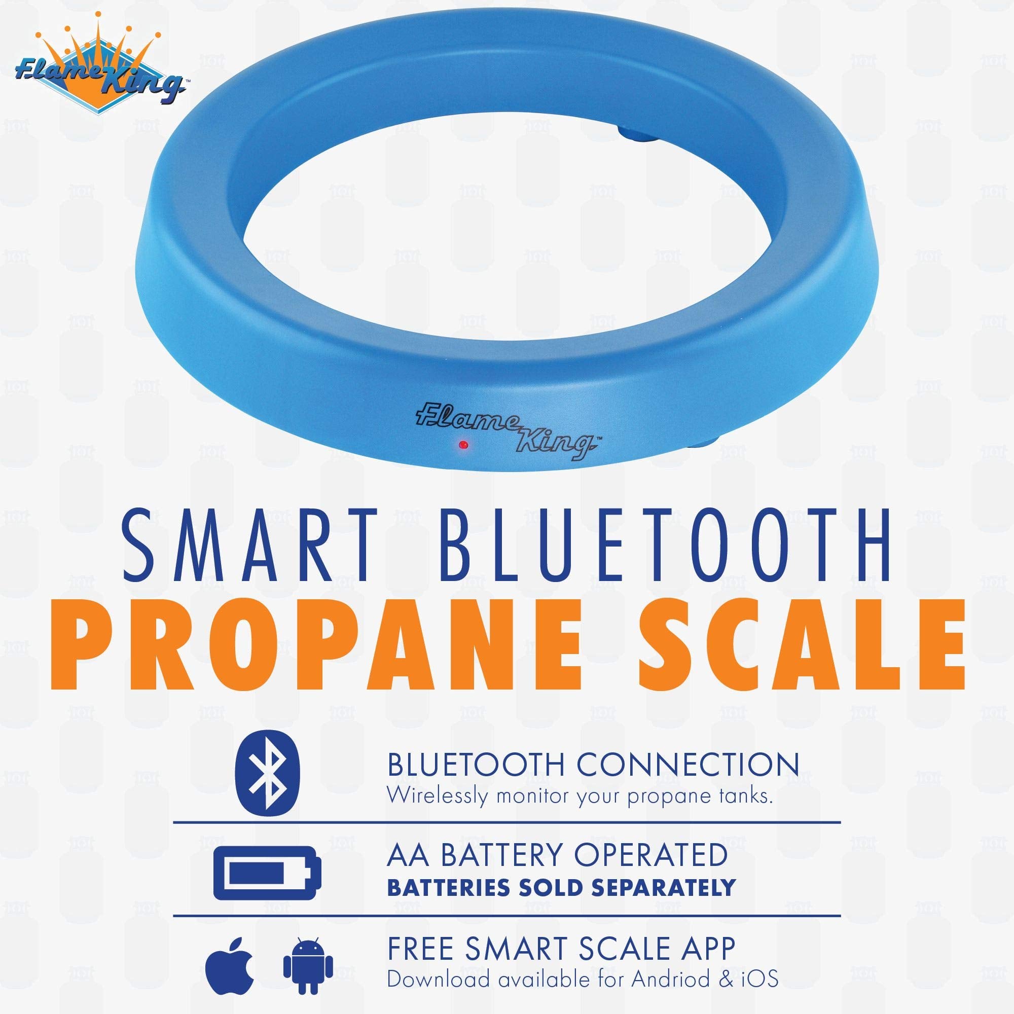 Smart Wireless Flame King Propane Tank Scale - Bluetooth Gas Gauge with App Connectivity for BBQ and Grills Monitors Multiple Propane Cylinders - 20/30/40 lb Tanks