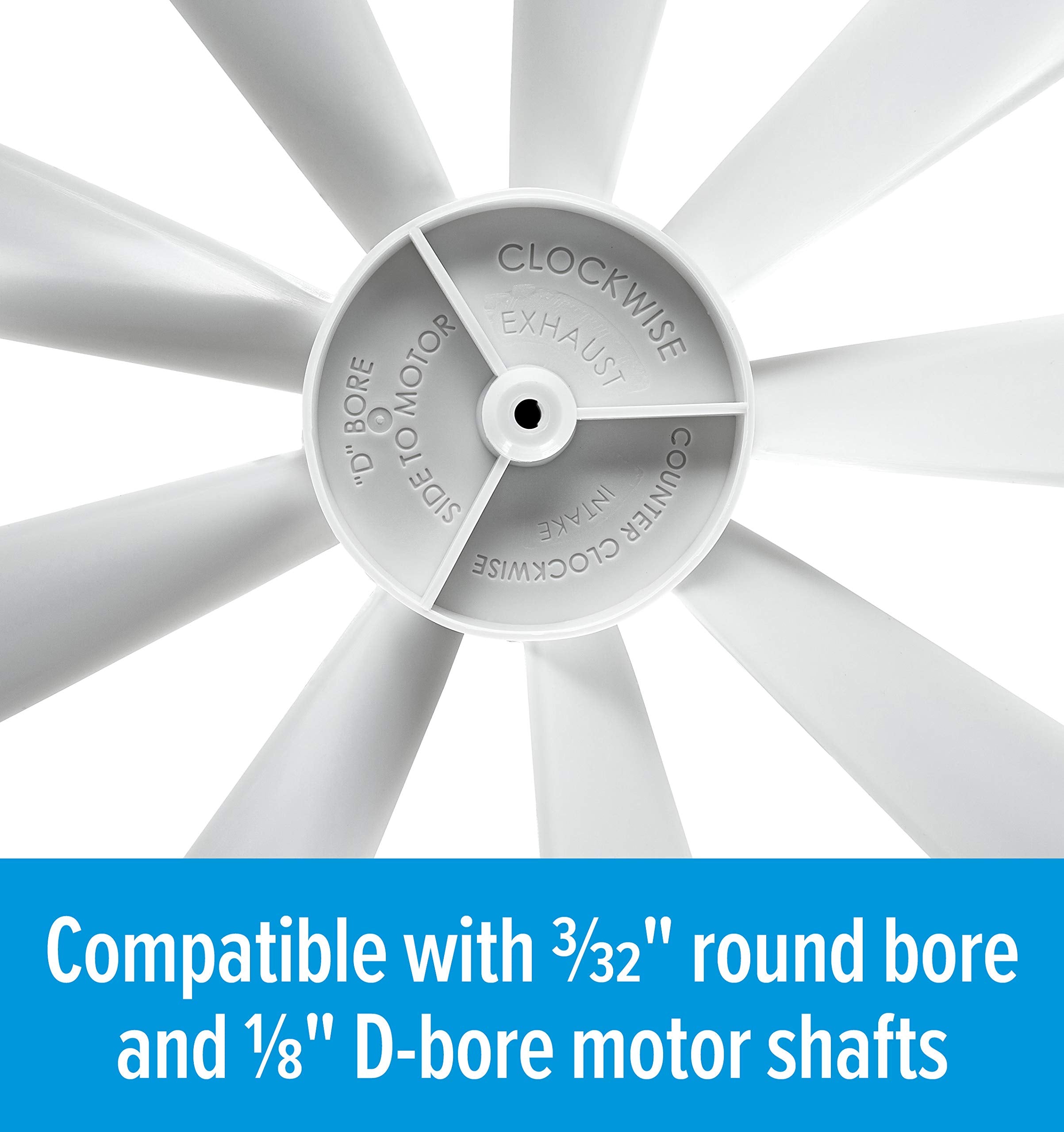 Camco Inverse Fan Blade Replacement Camper/RV Vent | Features a 6-Inch Diameter | Compatible with Counterclockwise Intake or Clockwise Exhaust (40429)