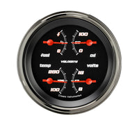Velocity Classic Instruments Black 3In Quad Gauge VS77BSLF 0-30