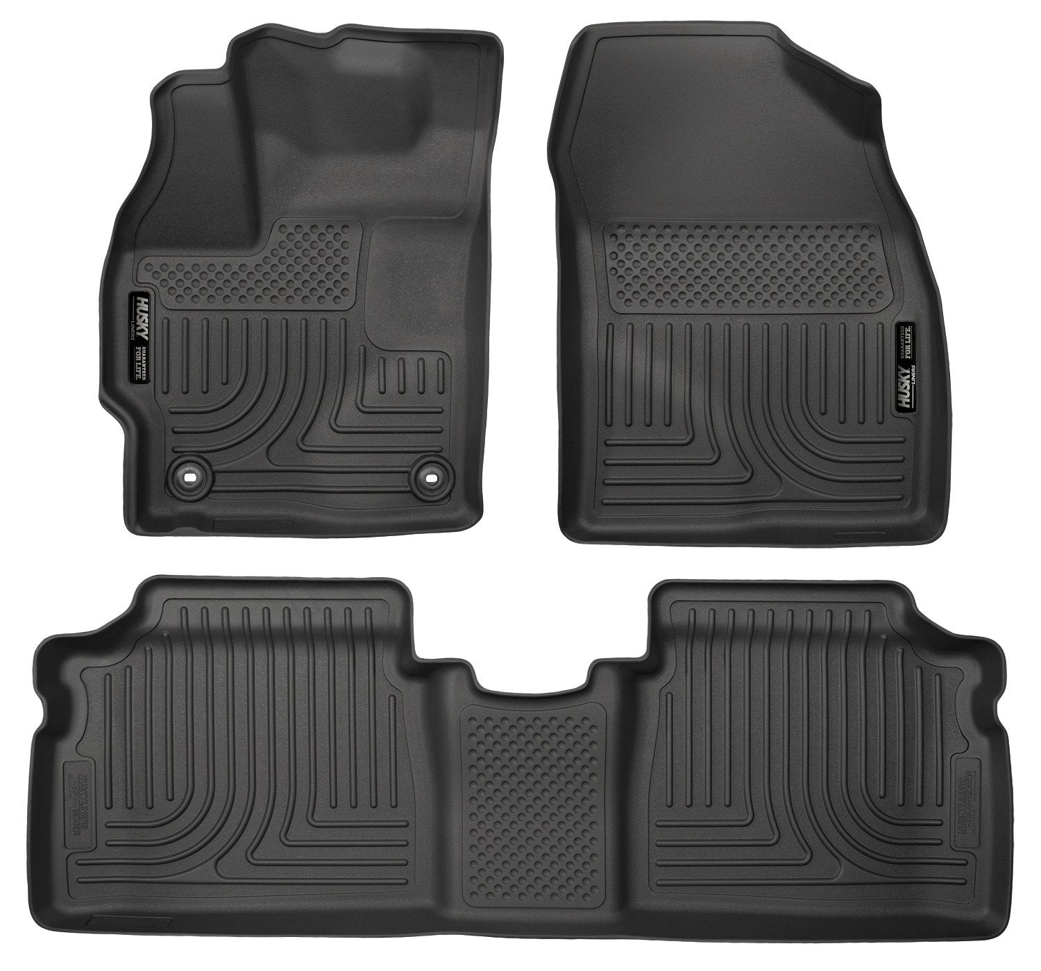 Weatherbeater Husky Liners Floor Mats | Fits 2015 Toyota Prius | Front & 2nd Row, 3-pc Black - 99511