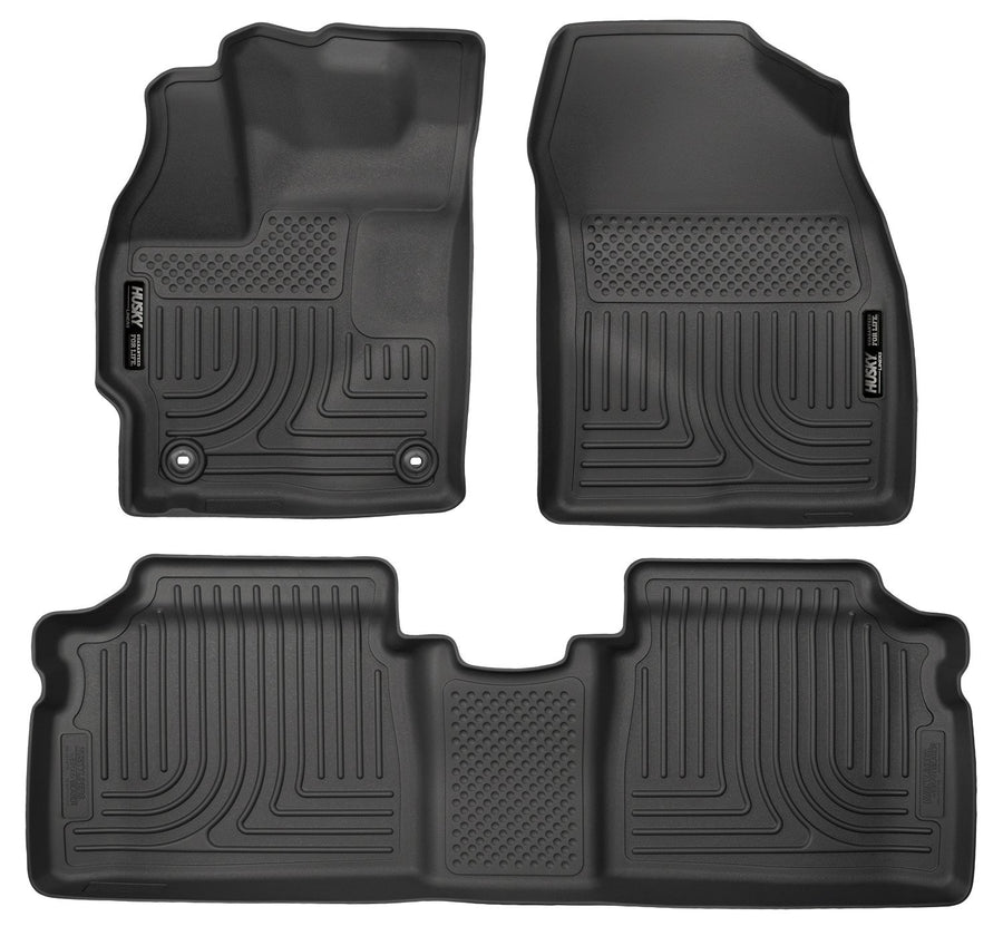 Weatherbeater Husky Liners Floor Mats | Fits 2015 Toyota Prius | Front & 2nd Row, 3-pc Black - 99511