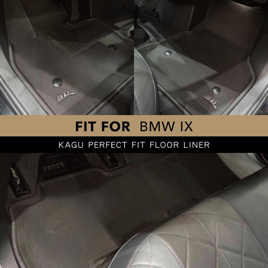 Kagu Floor Mat 3D MAXpider Custom Fit (Black) Compatible with BMW iX (i20) 2022-2026 - Full Set