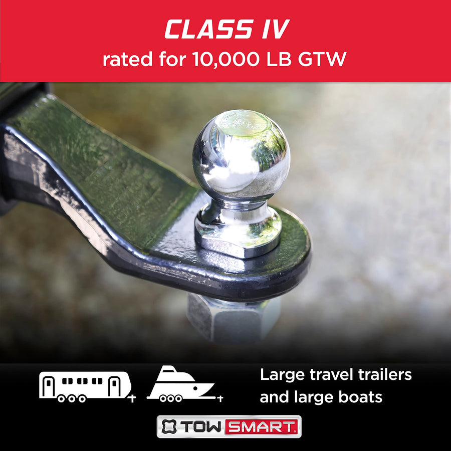 Class IV TOWSMART Chrome Trailer Hitch Ball, 10,000 lb., 2-5/16 in. Ball Diameter, 1-1/4 in. x 2-1/2 in. Shank