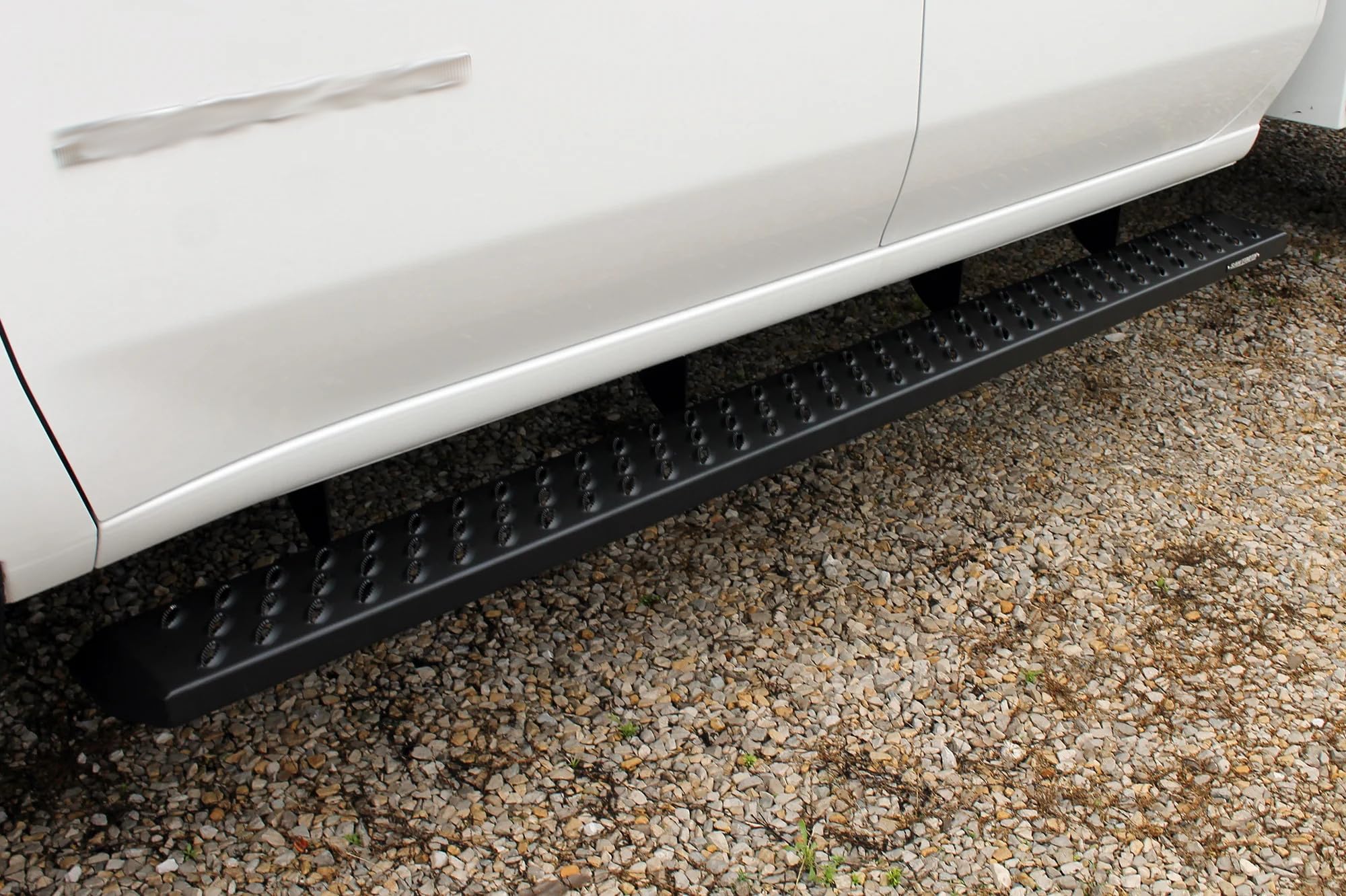 Raptor Series Running Boards 6.5in Wide Sawtooth Grip Black Aluminum Compatible with Crew Cab 2019-2026 Silverado Sierra 1500 and 2020-2026 2500/3500 HD