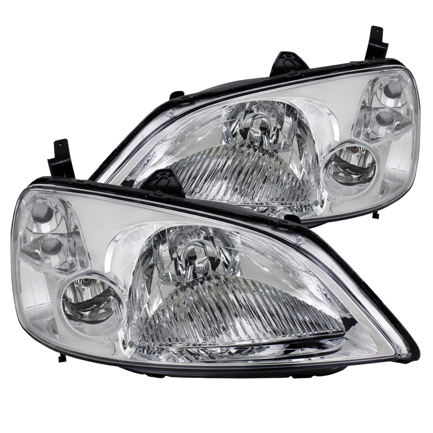 HONDA CIVIC 01-03 Spec-D Tuning Jdm Headlights- Chrome LH-CV01-RS