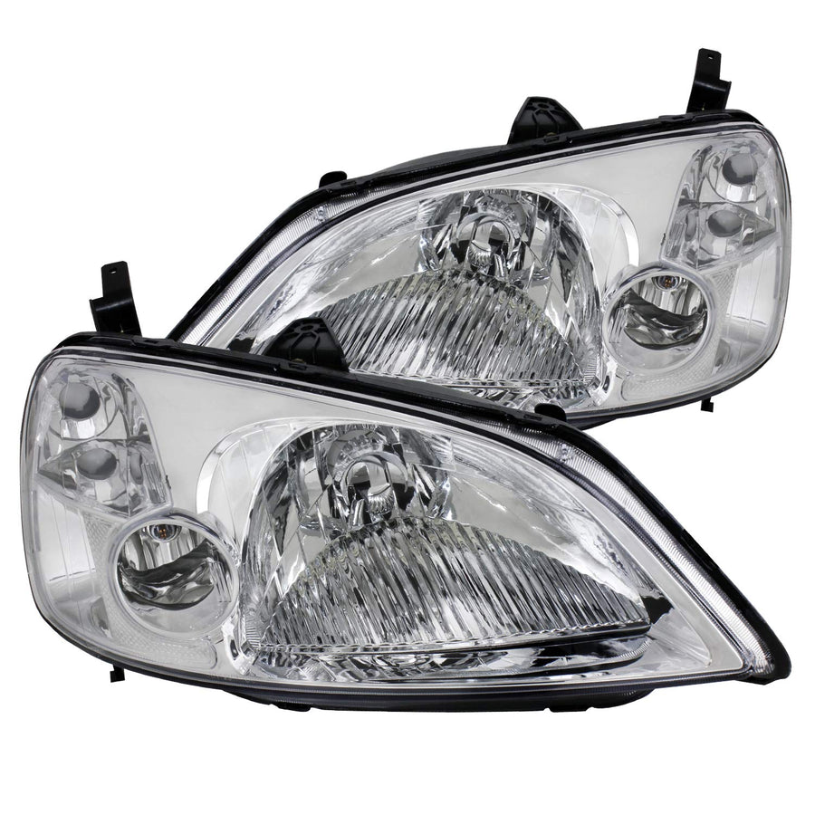 HONDA CIVIC 01-03 Spec-D Tuning Jdm Headlights- Chrome LH-CV01-RS