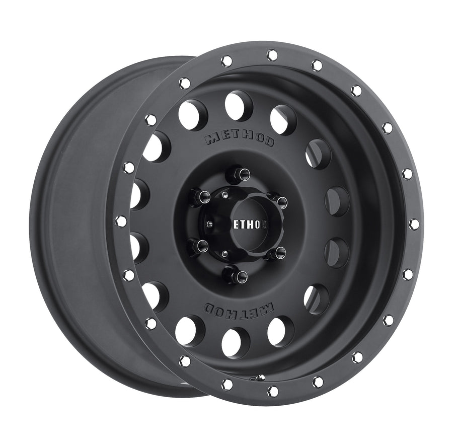 Method Race Wheels Matte Black Hole Wheel with Stainless Steel Accent Bolts (16x8"/8x6.5") 0 mm offset