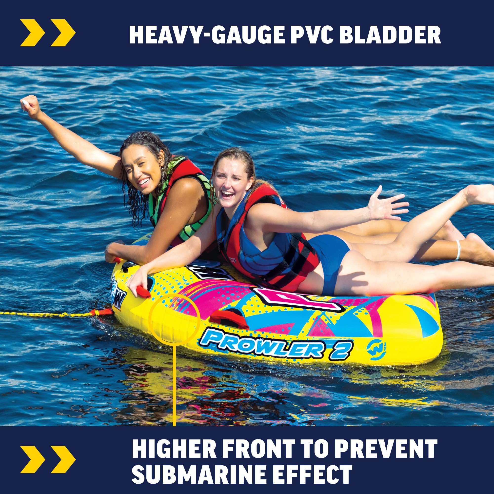 Prowler WOW Sports Starter Kit, 2 Person Boating Tube, 12v High Speed Air Pump, & 2K Tow Rope