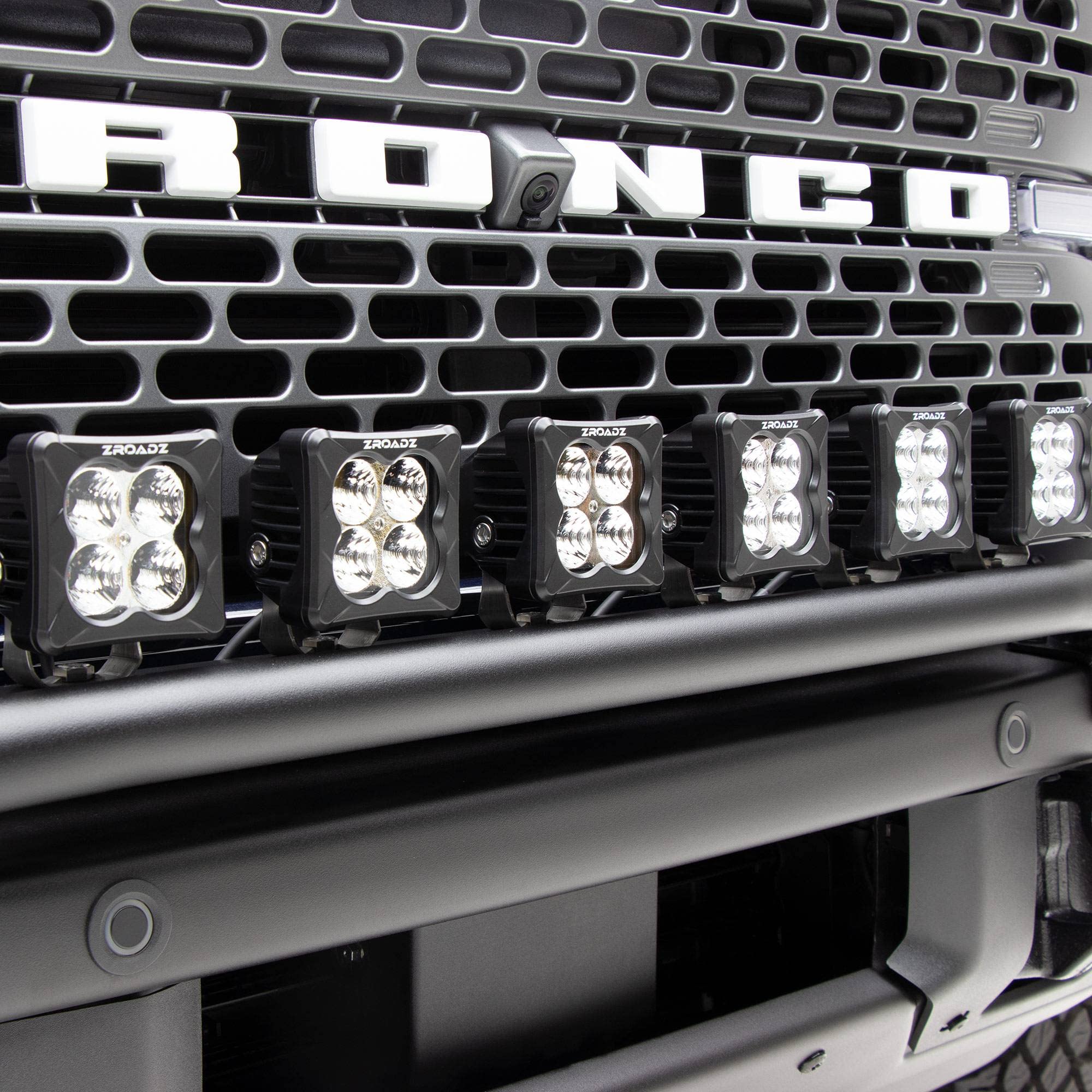 Ford Bronco ZROADZ Front Bumper Top LED KIT for a 2021-2022 Ford Bronco, Includes (6) 3 inch LED Light Pods - Part # Z325431-KIT