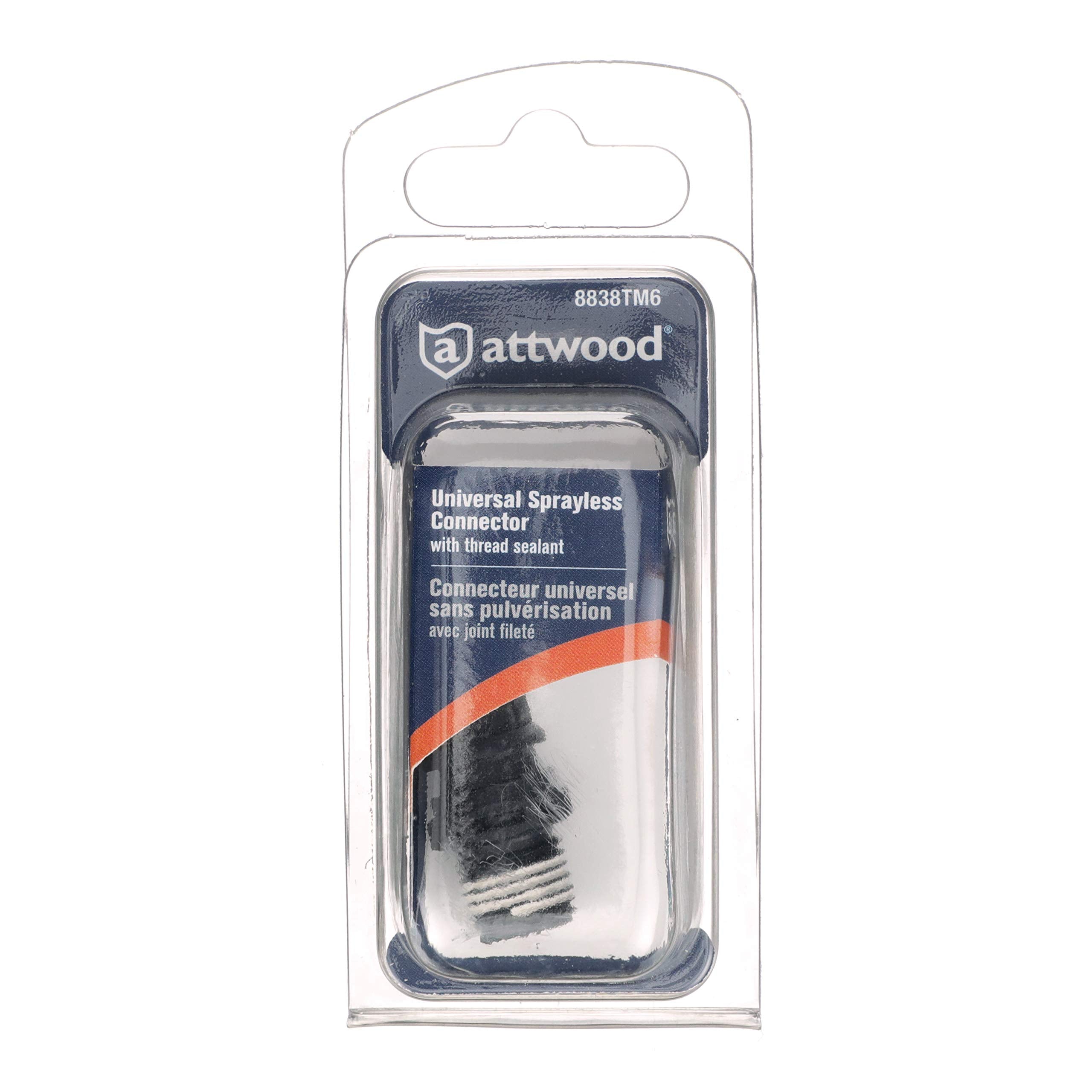 Attwood Universal Sprayless Connector 8838TM6, Prevents Fuel Spray from Fuel Line, Tank Male, ¼-Inch NPT with Thread Sealant