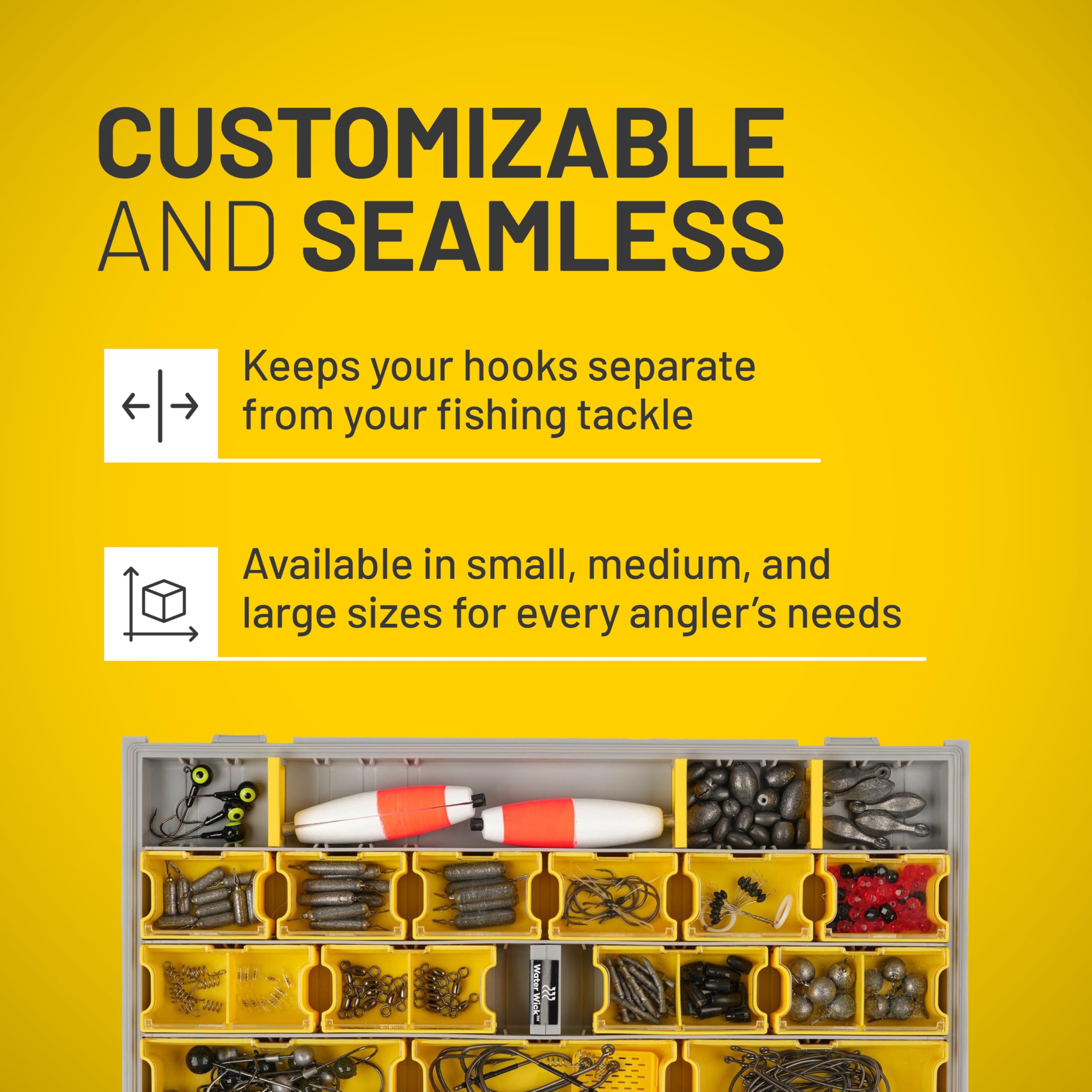 Plano Medium Weight Retainer Edge Terminal Box, Yellow, Customizable Fishing Tackle Storage, Includes Weight Retainer Tackle Tray