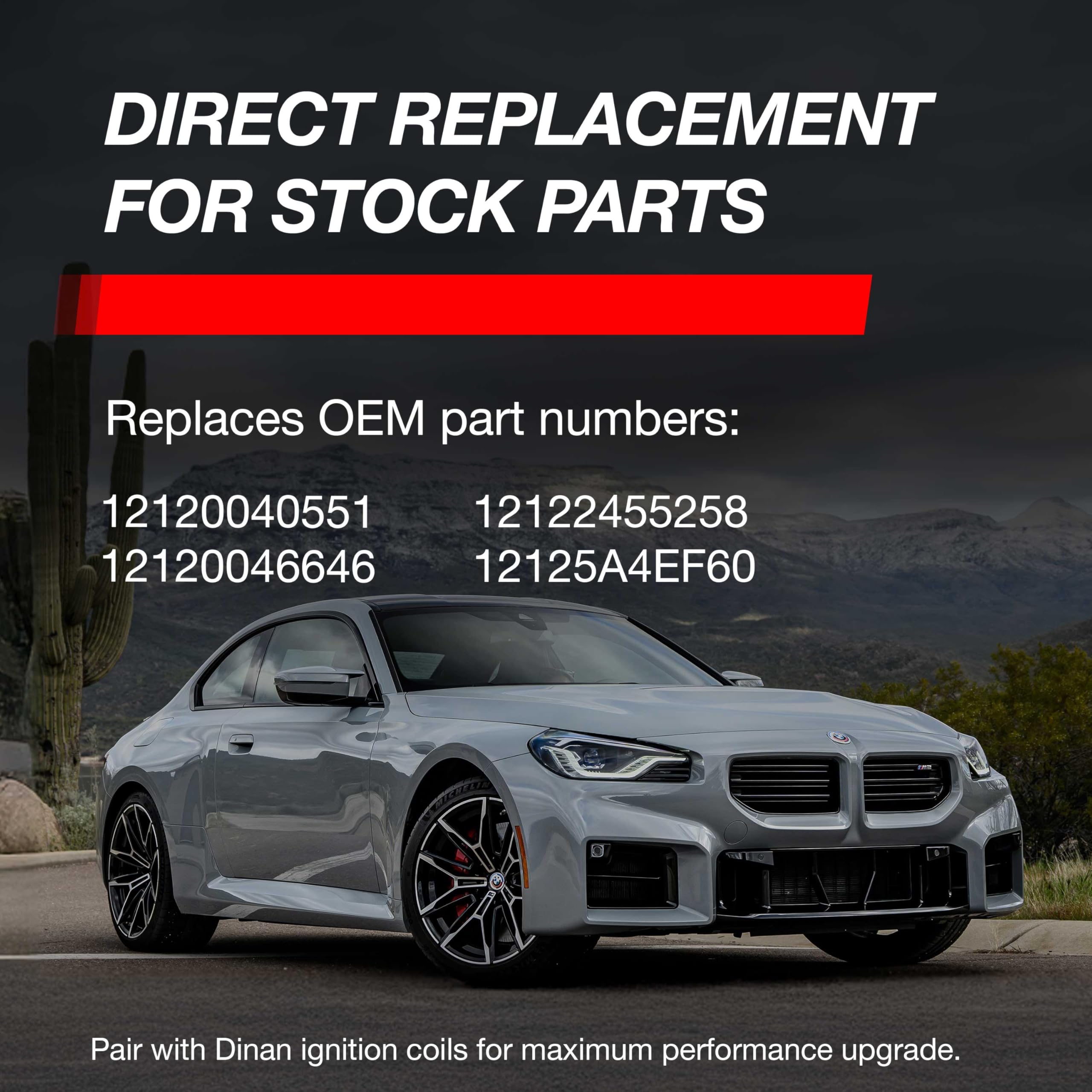 Dinan Pro Iridium Spark Plug D640-0001 - For BMW Model B48/B58/S58 Engines - 12x26.5x14mm - Heat Range 9 - Direct Replacement for OEM Stock Parts - 1 pack