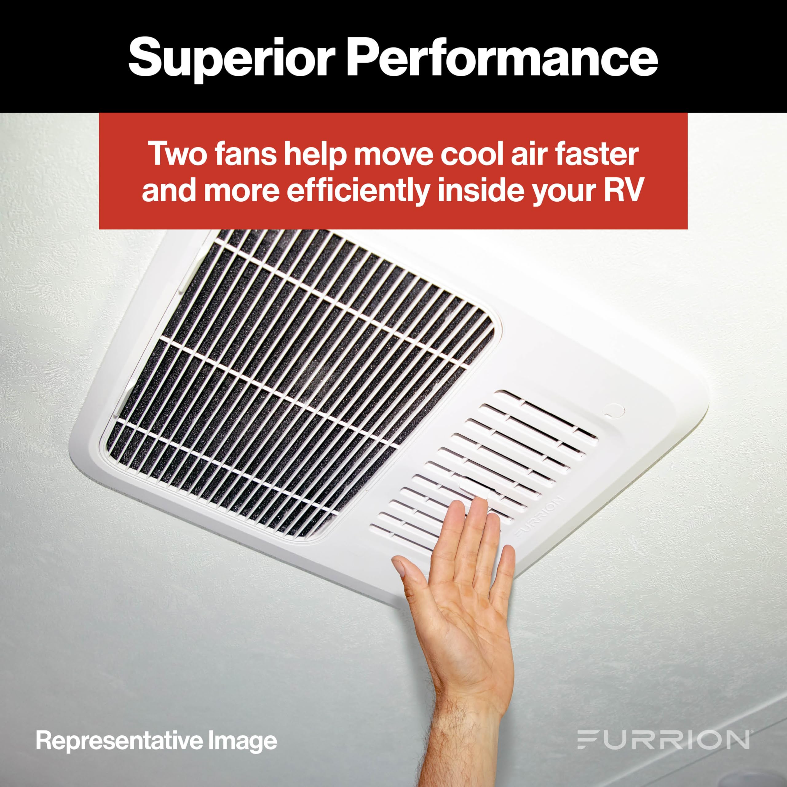Furrion HE Chill RV Roof Air Conditioner (R32) - 15K BTU, Black - FACR15HESA2-BL-AM
