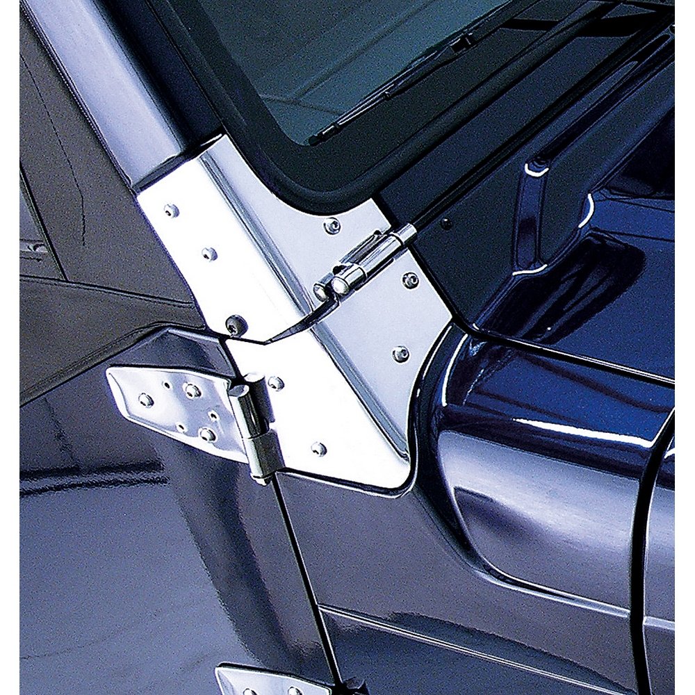 Windshield Hinge Kit, Stainless Steel | Rugged Ridge | 11112.02 | Fits 1997-2006 Jeep Wrangler TJ