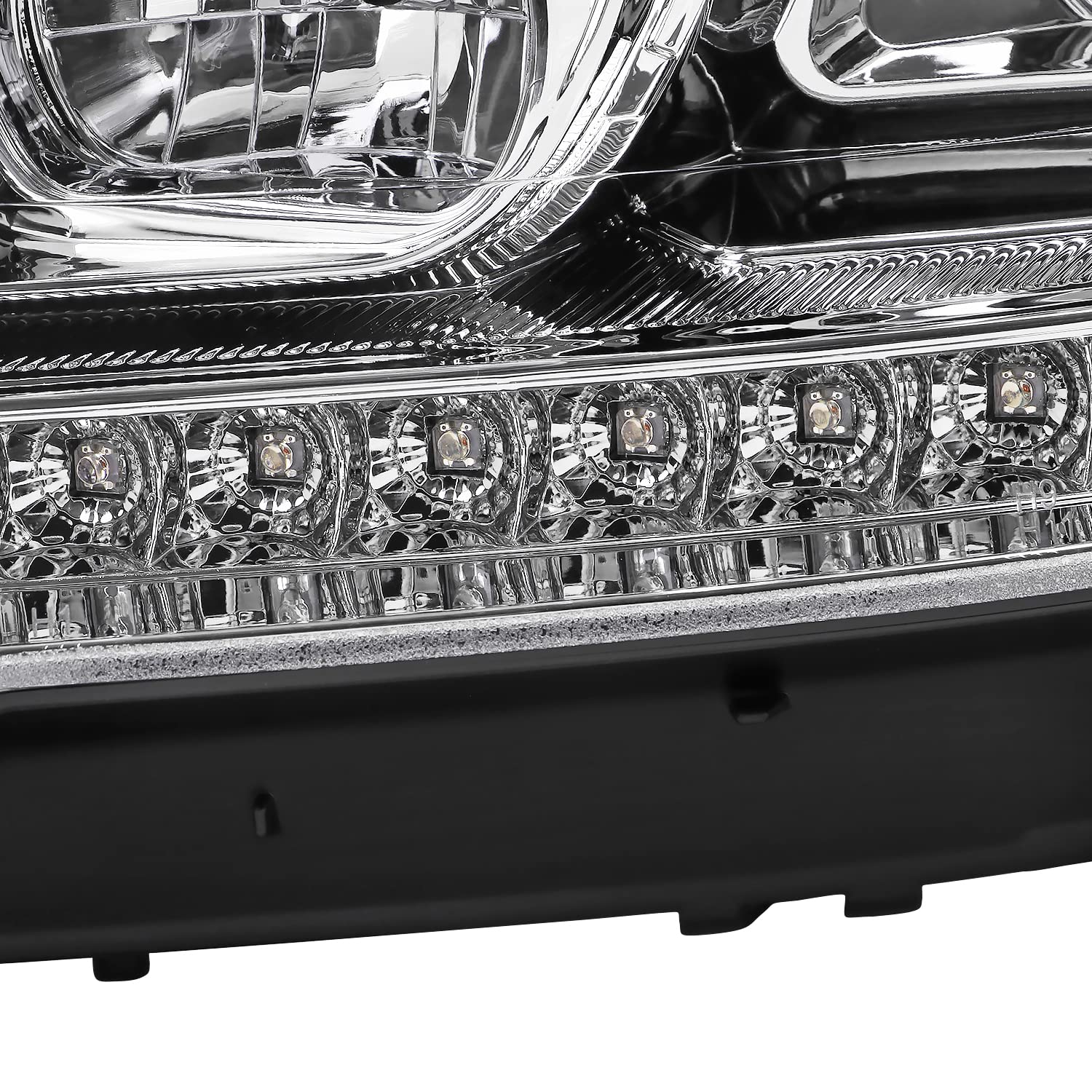 Chrome Projector Headlights SPEC-D TUNING with LED Sequential Turn Signals Compatible with 2009-2011 Mercedes Benz W164 ML320, Left + Right Pair Headlamp Assembly