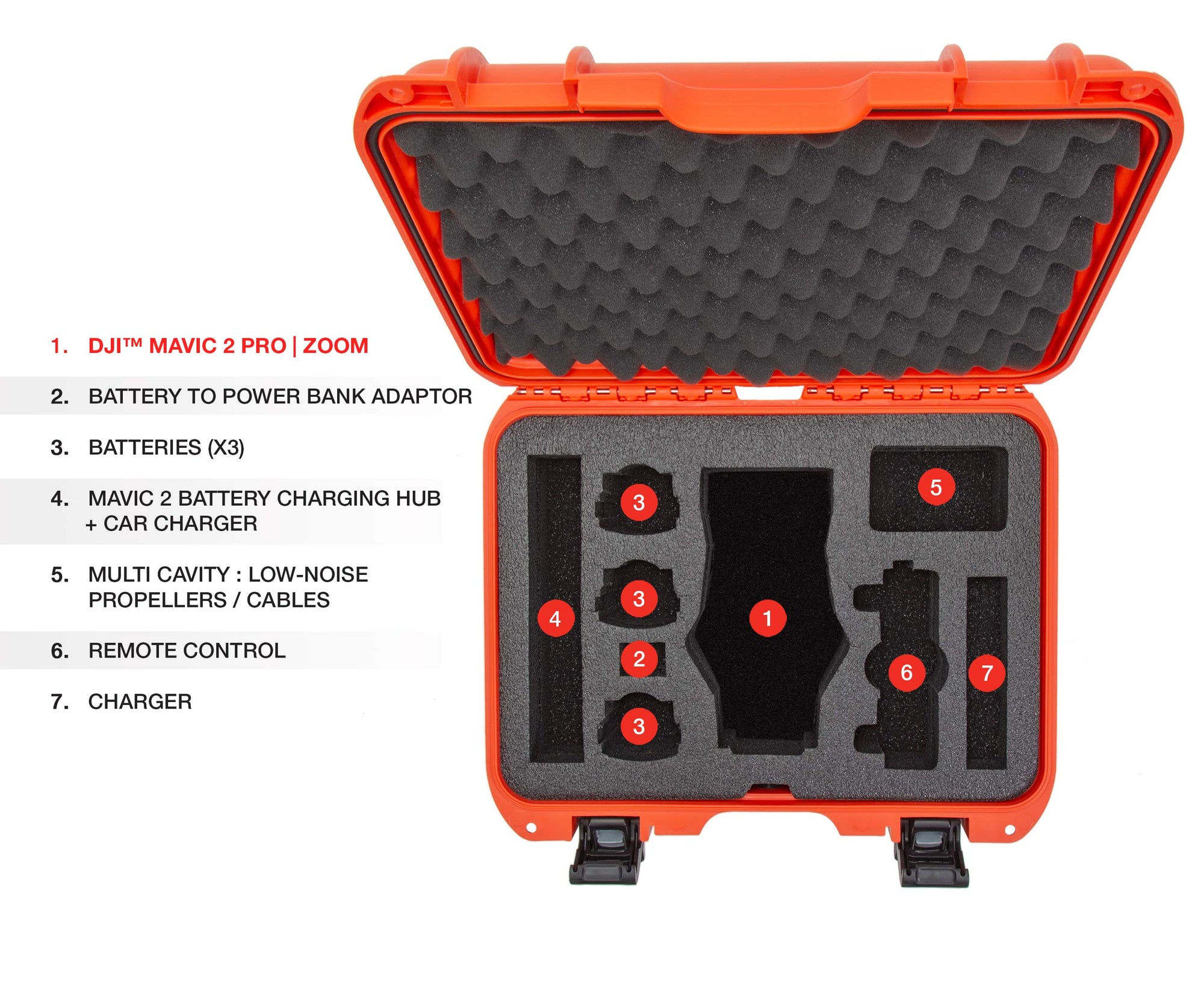 Nanuk Case for DJI Mavic 2PZ w/foam insert - Orange 920-MAV2PZ3