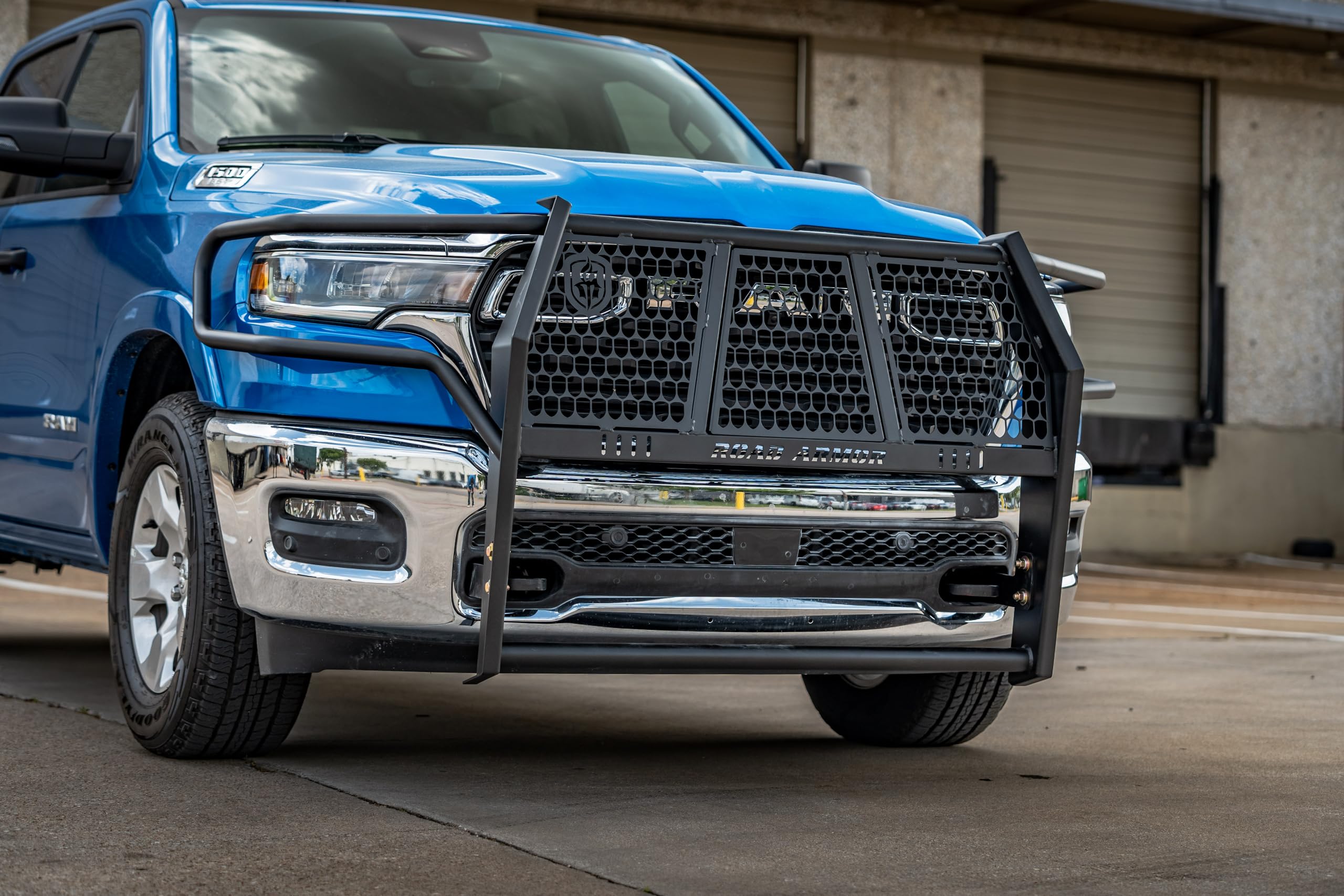 Vaquero Road Armor 4251-BRSH Front Grille Guard - Texture Black - Compatible with: 2019-2026 Dodge Ram 1500