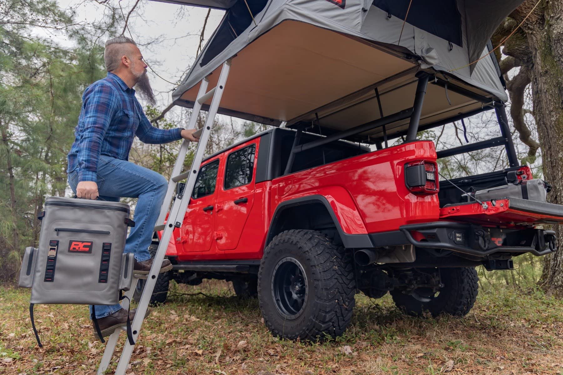 Rough Country Bed Rack Full Height for Jeep Gladiator JT (2020-2025) - Modular Aluminum Truck Rack for Cargo Racks, Rooftop Tents, Ladders & Overland Gear