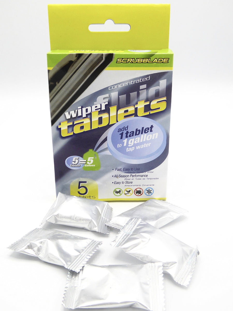 Windshield Wiper Fluid Tablets Scrubblade, Instant Car Windshield Cleaner, Window Glass Cleaner, 5-Pack