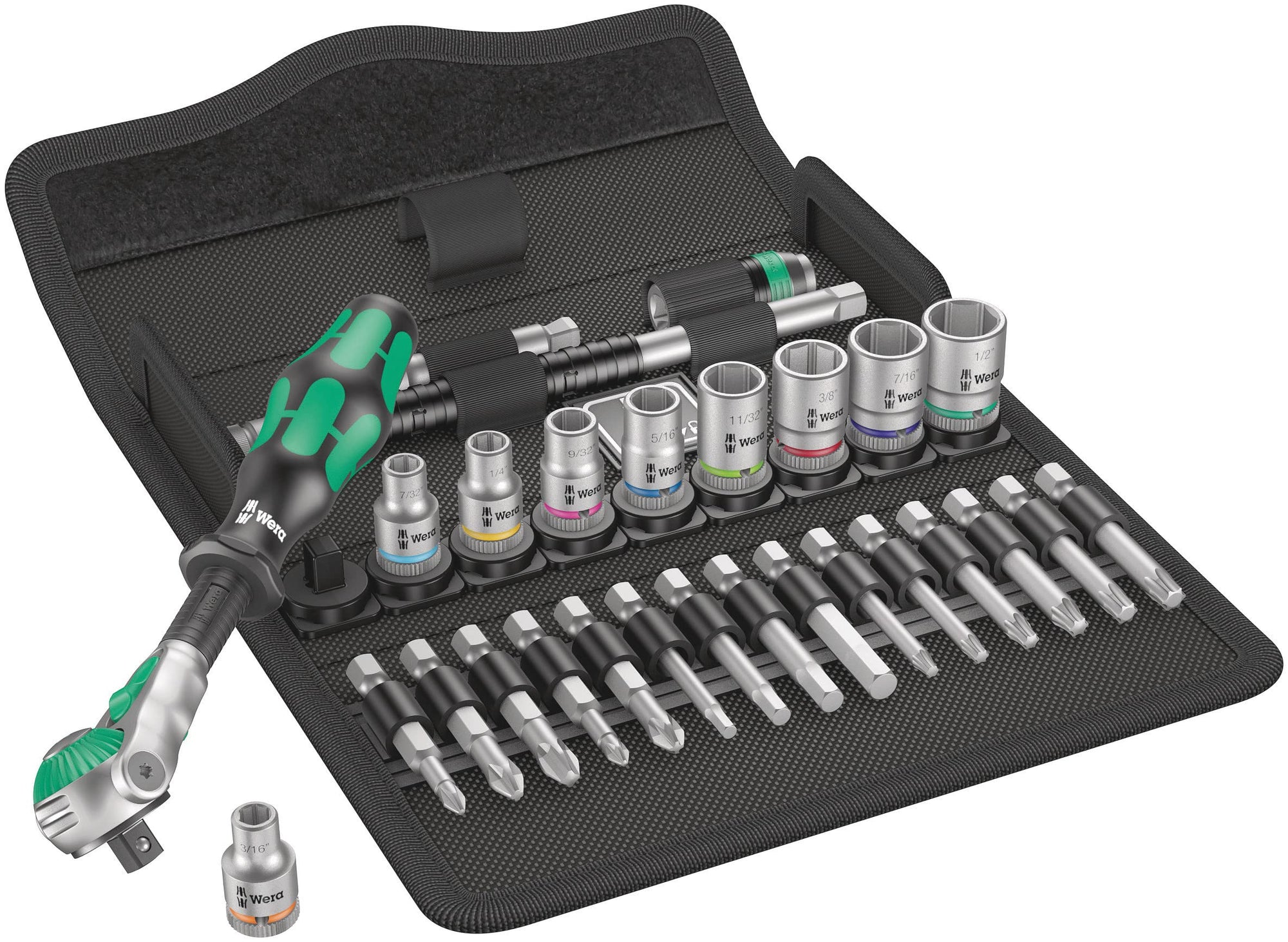 28 Ratchet Set, 1/4 in, SAE
