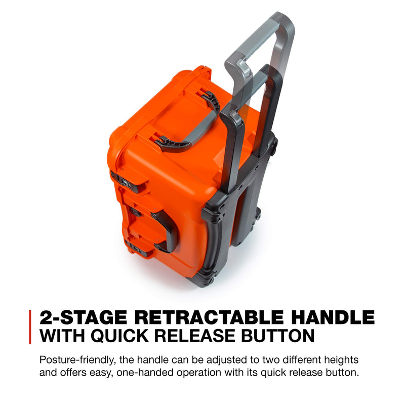 Waterproof NANUK 938 Hard Case with Wheels and Padded Divider - Orange