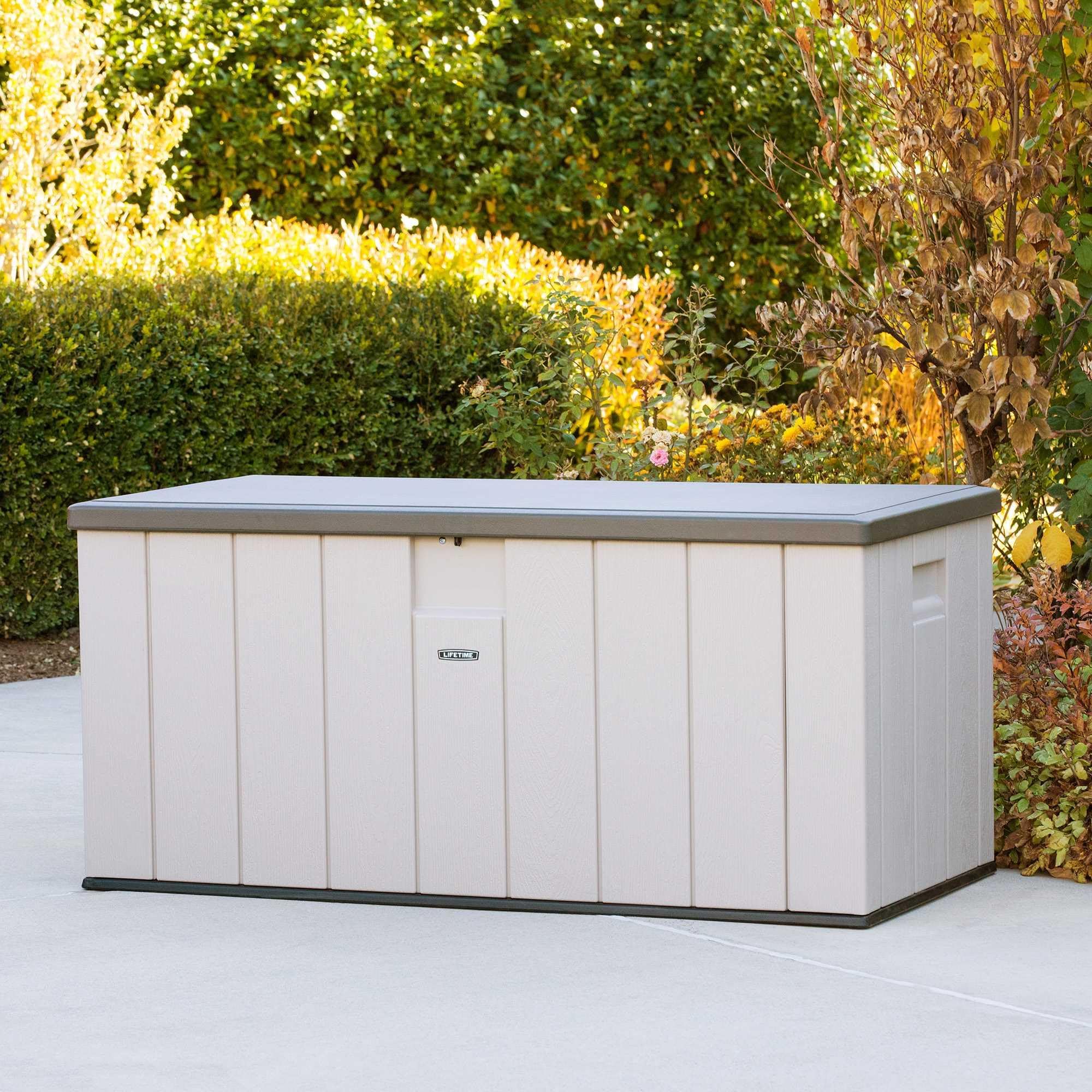 60254 LIFETIME Heavy-Duty Outdoor Storage Deck Box, 150 Gallon, Desert Sand/Brown